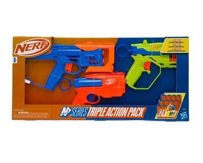 Foto 7 | Lanzadardos Nerf N Series Triple Action Pack 3 Piezas
