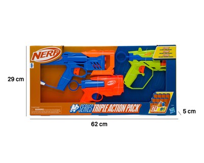 Foto 8 | Lanzadardos Nerf N Series Triple Action Pack 3 Piezas