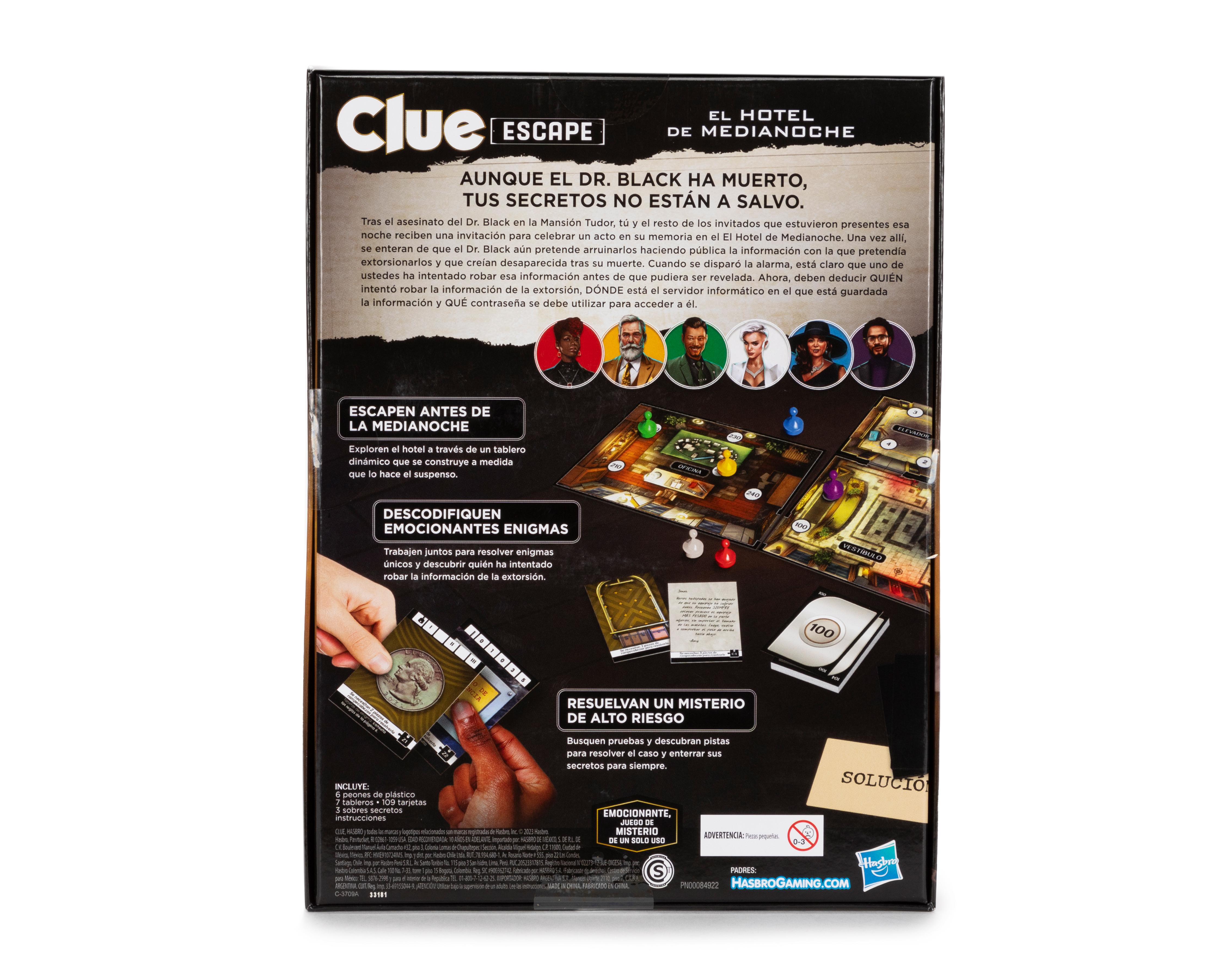 Foto 2 | Juego de Mesa Clue Escape: El Hotel de Medianoche Hasbro