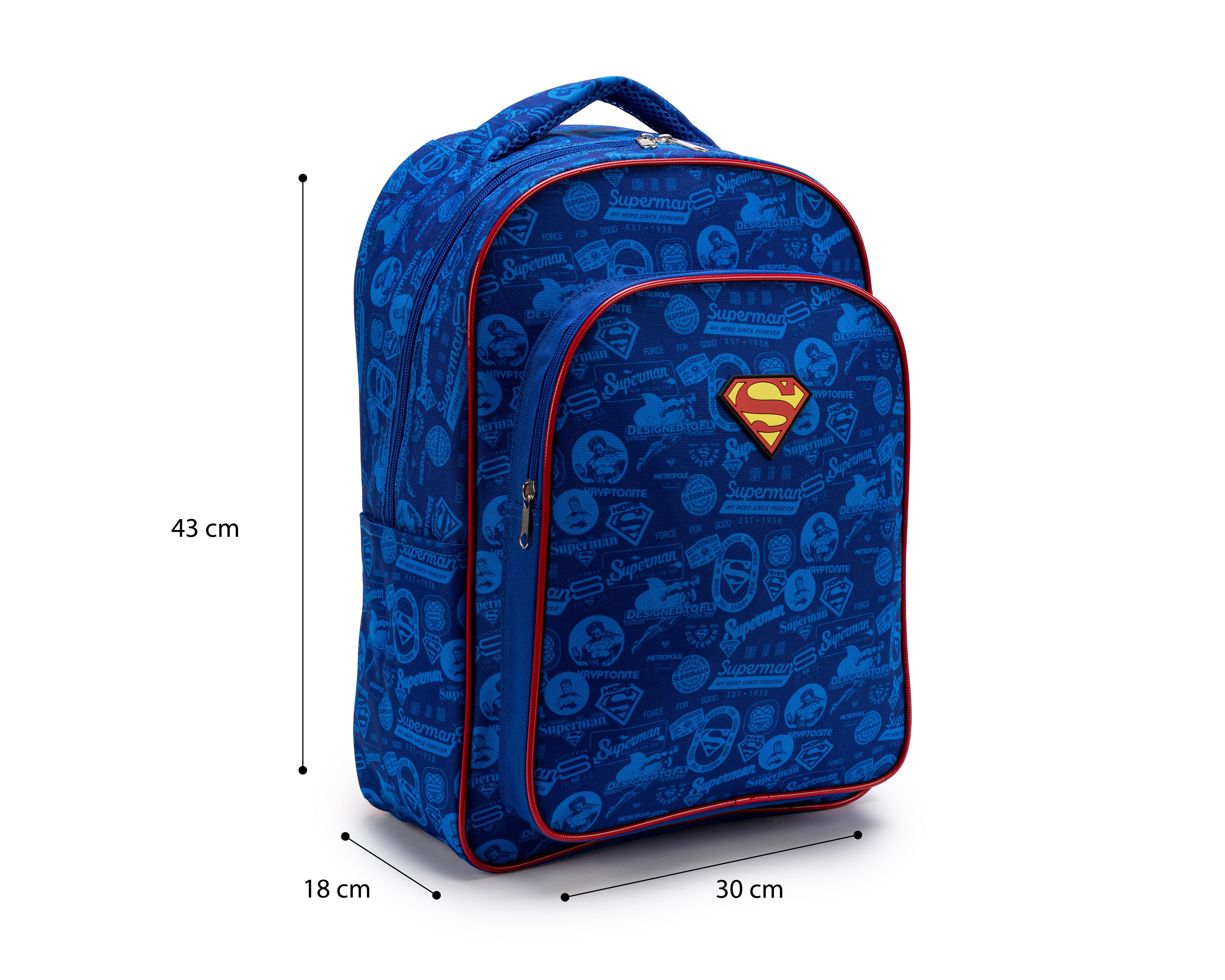 Foto 8 pulgar | Mochila Escolar Superman Azul