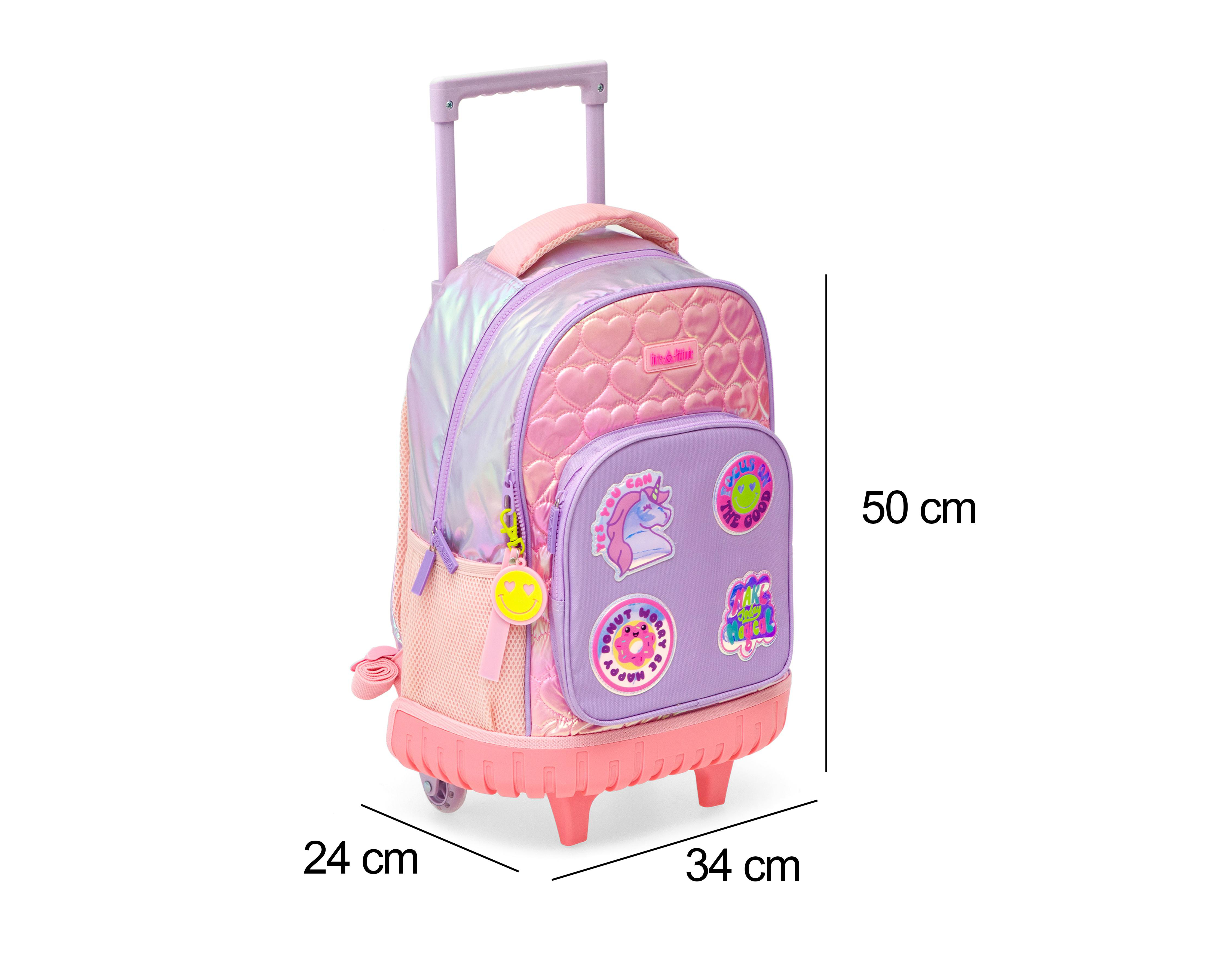 Foto 7 pulgar | Mochila con Ruedas Girls Attitude Rosa y Lila