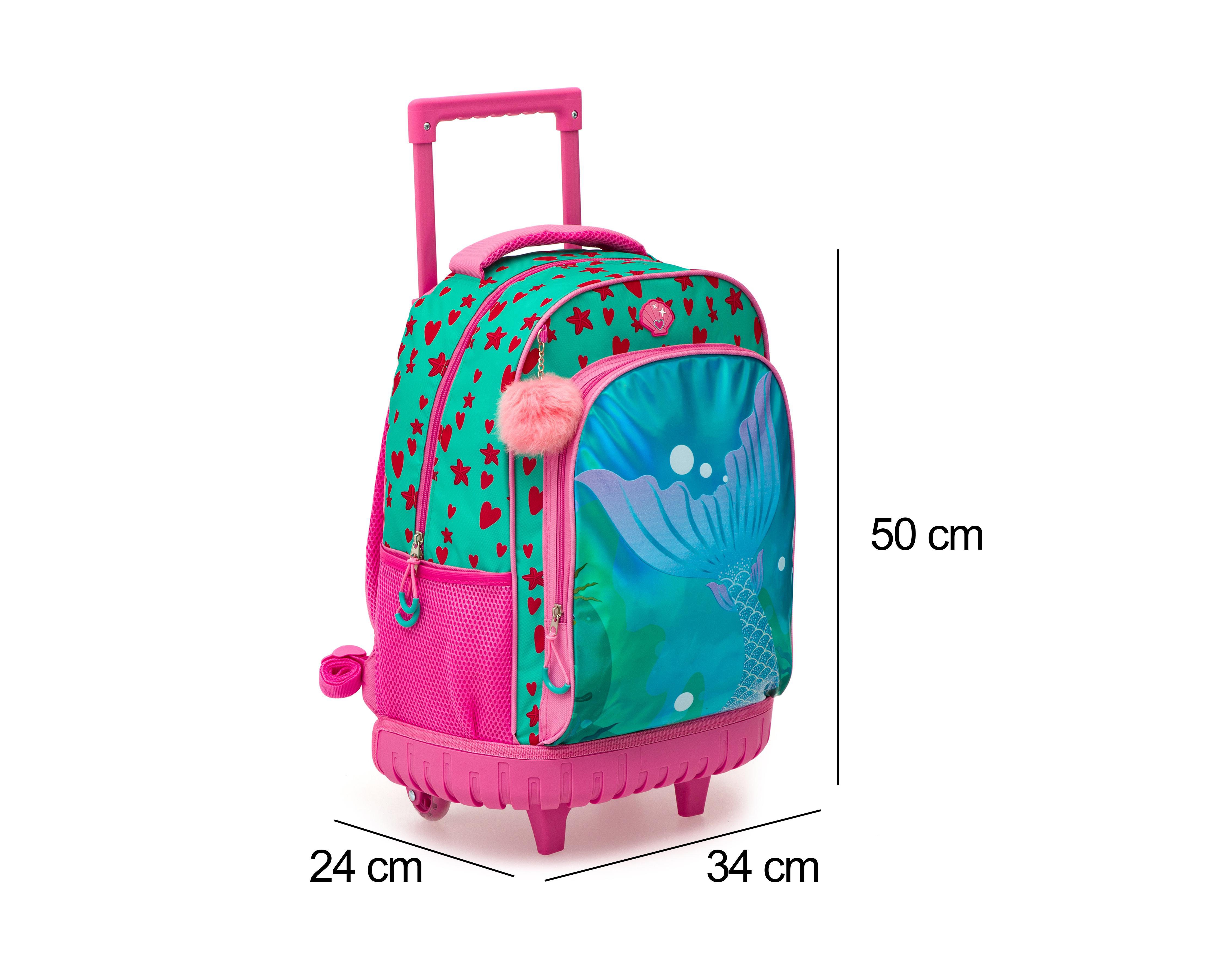 Foto 7 pulgar | Mochila con Ruedas Girls Attitude Turquesa y Rosa