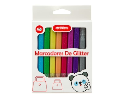 Foto 3 | Marcadores de Glitter Minigami 10 Piezas