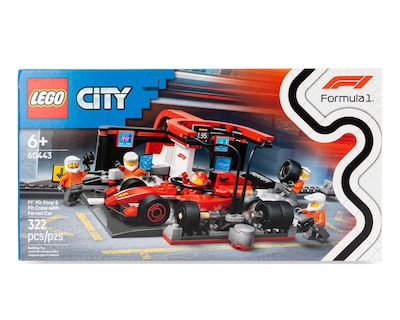Foto 1 | LEGO Parada en Boxes de F1 y Equipo de Mecánicos con Coche Ferrari