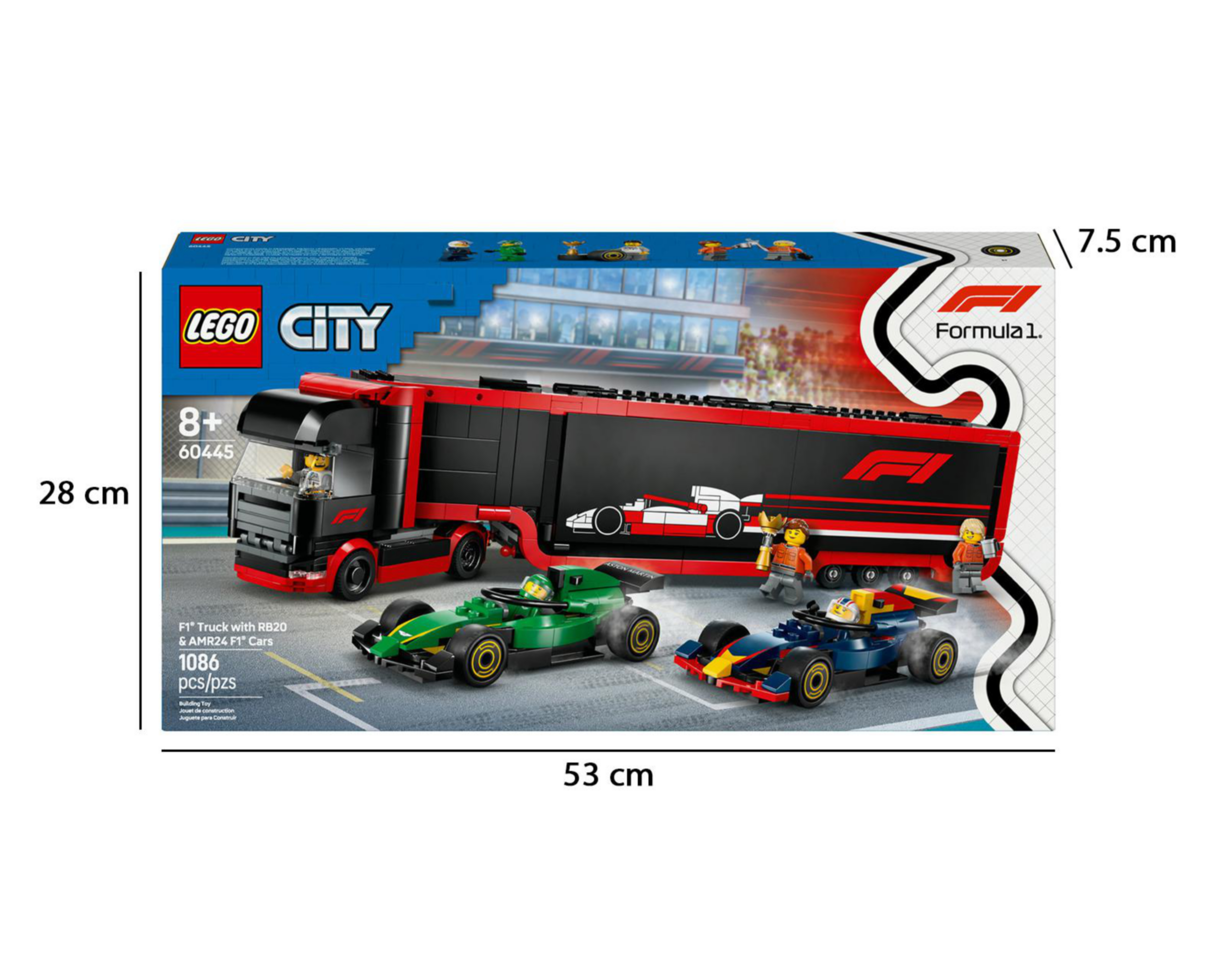 Foto 10 | LEGO City: Camión de F1 con Coches de F1 RB20 y AMR24