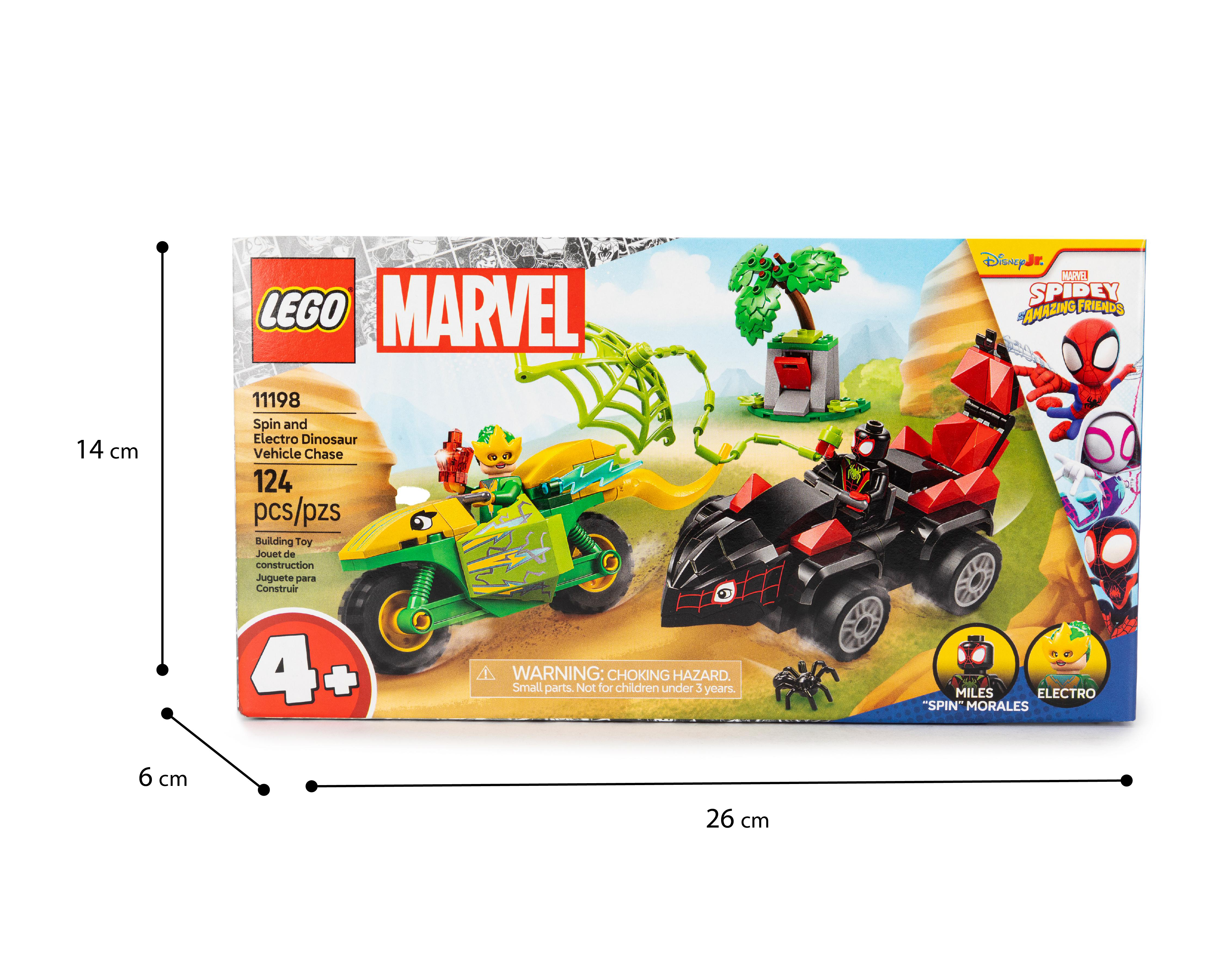 Foto 4 pulgar | LEGO Marvel Spin y Electro: Duelo de Vehículos Dinosaurio