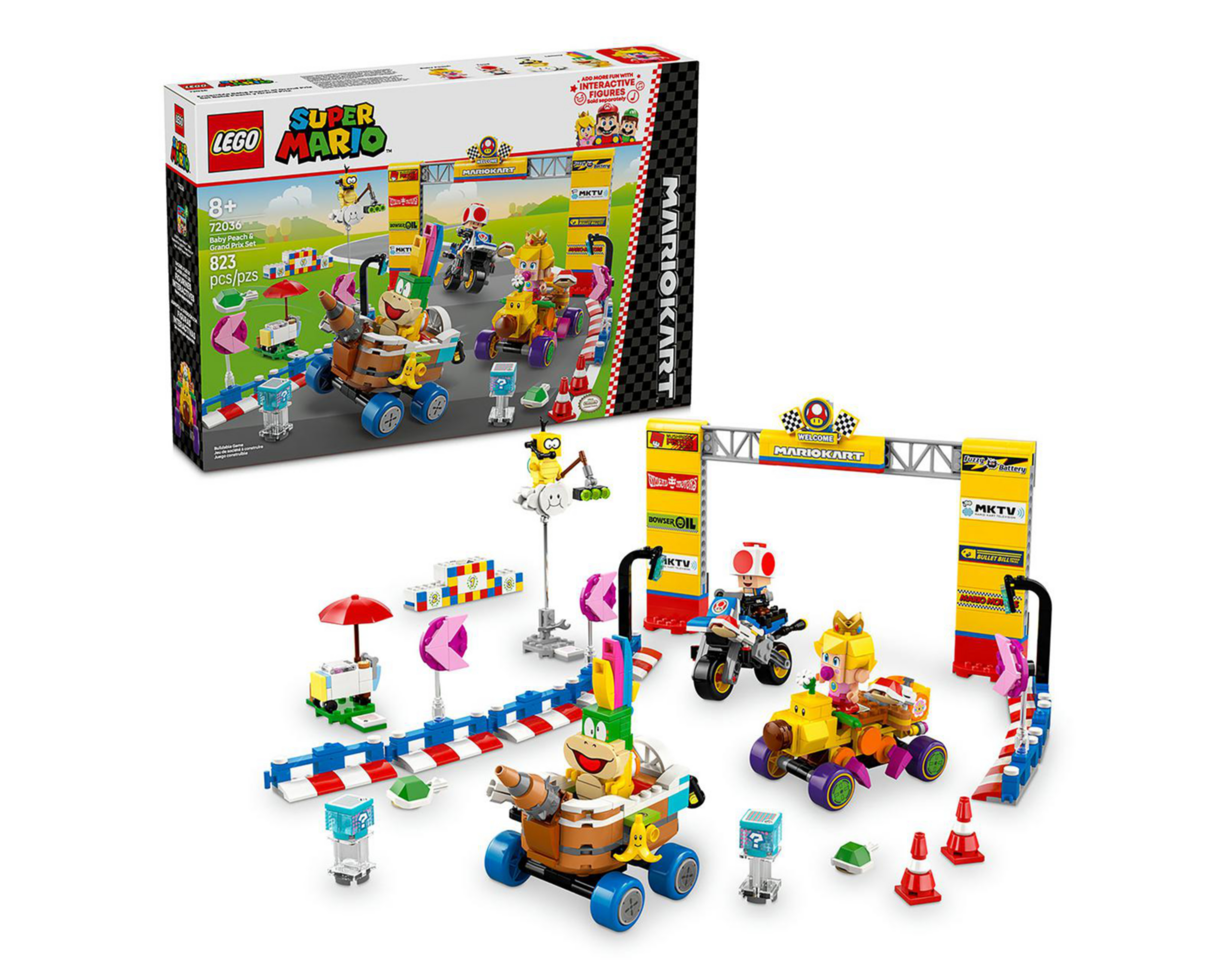 Foto 1 | LEGO Super Mario Kart: Set Bebé Peach y Grand Prix