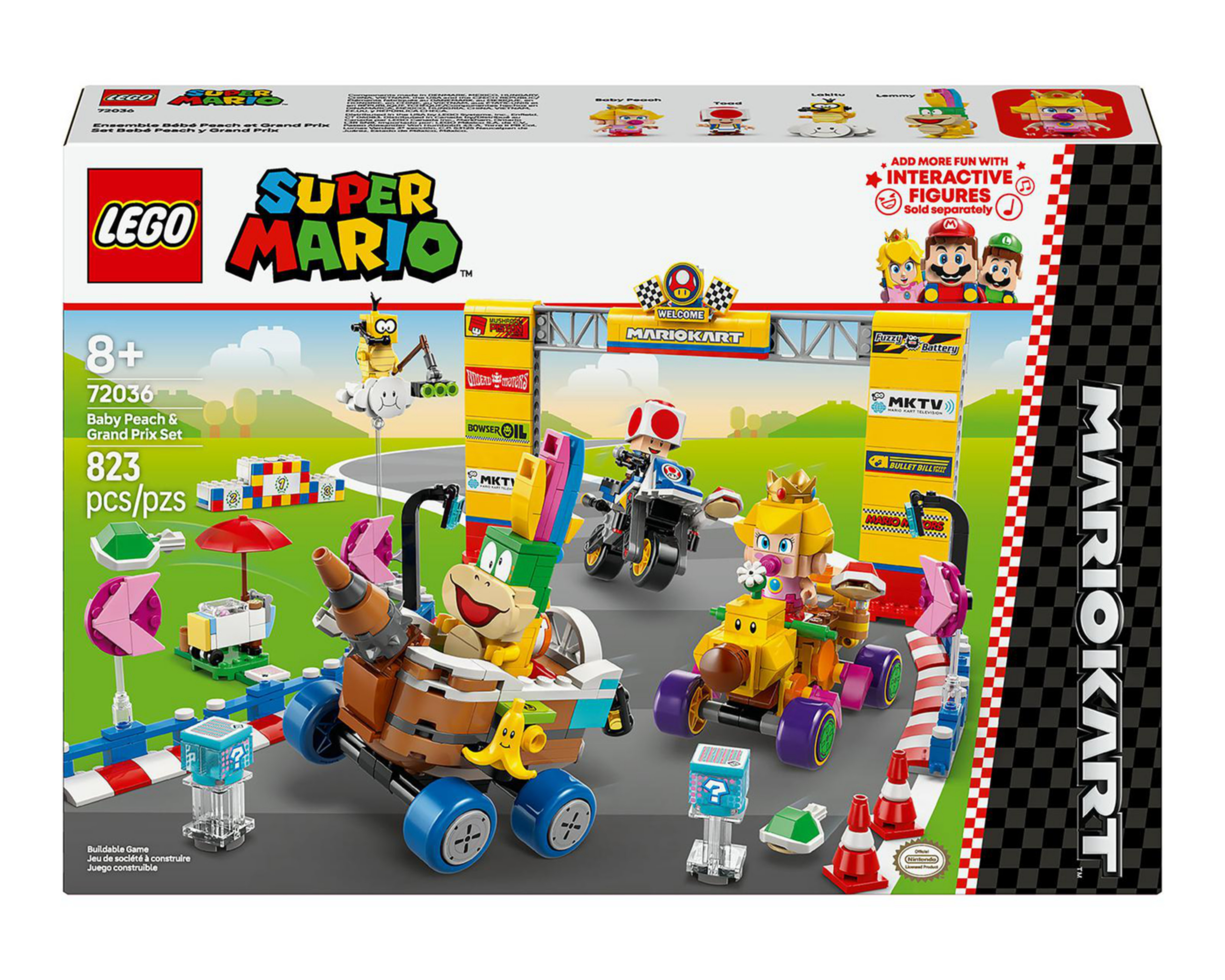 Foto 3 pulgar | LEGO Super Mario Kart: Set Bebé Peach y Grand Prix