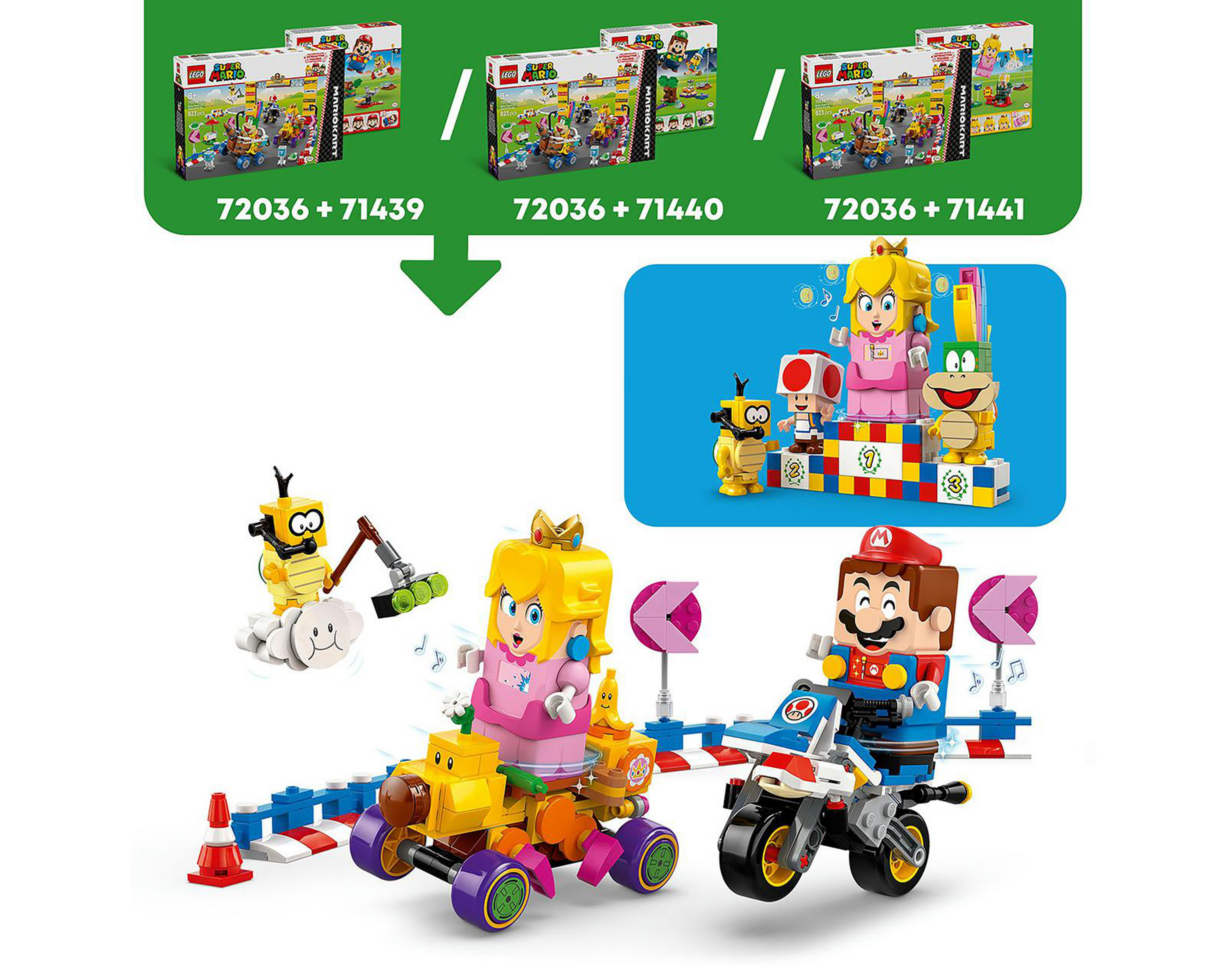 Foto 7 | LEGO Super Mario Kart: Set Bebé Peach y Grand Prix