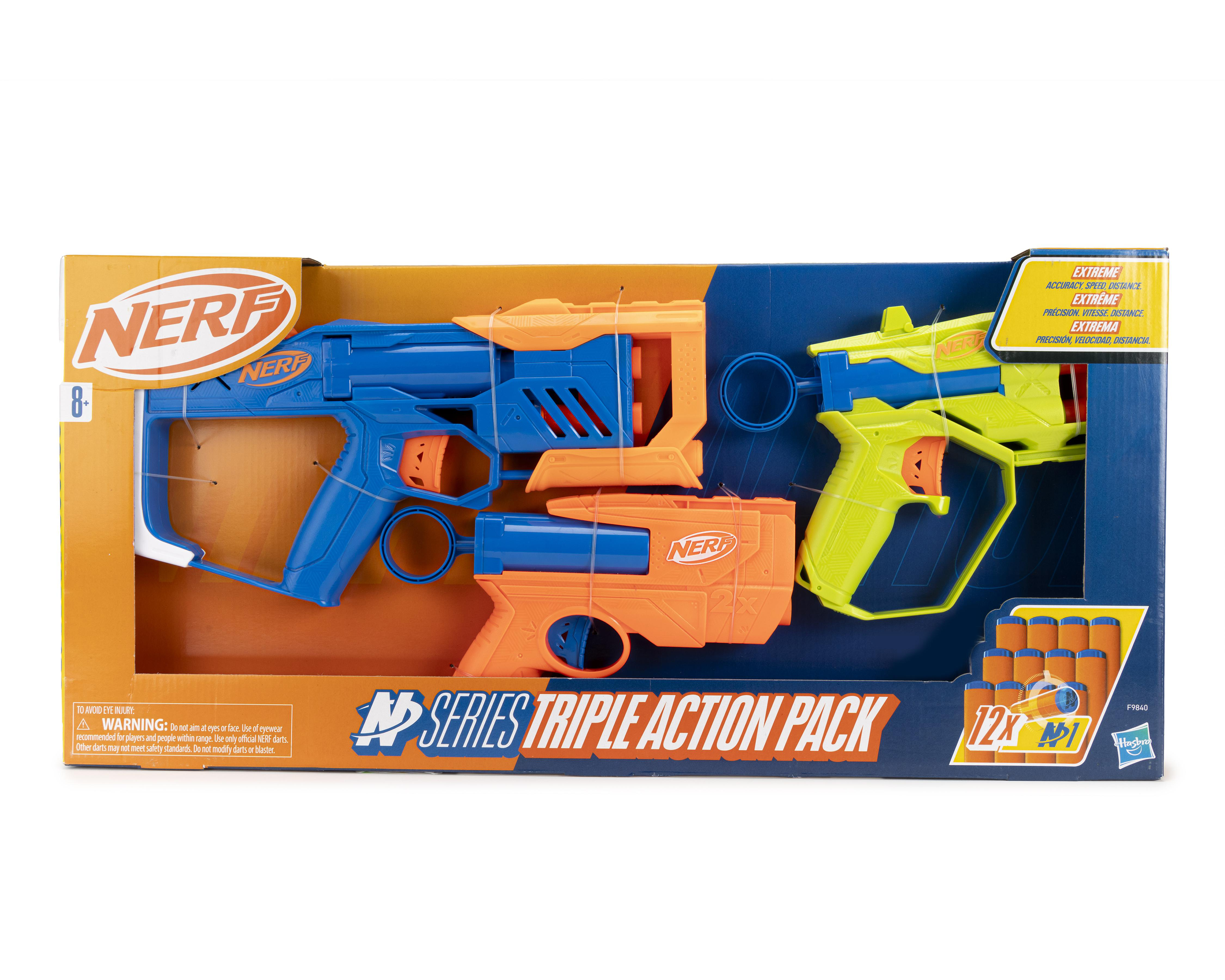 Foto 2 pulgar | Lanzadardos Nerf N Series Triple Action Pack