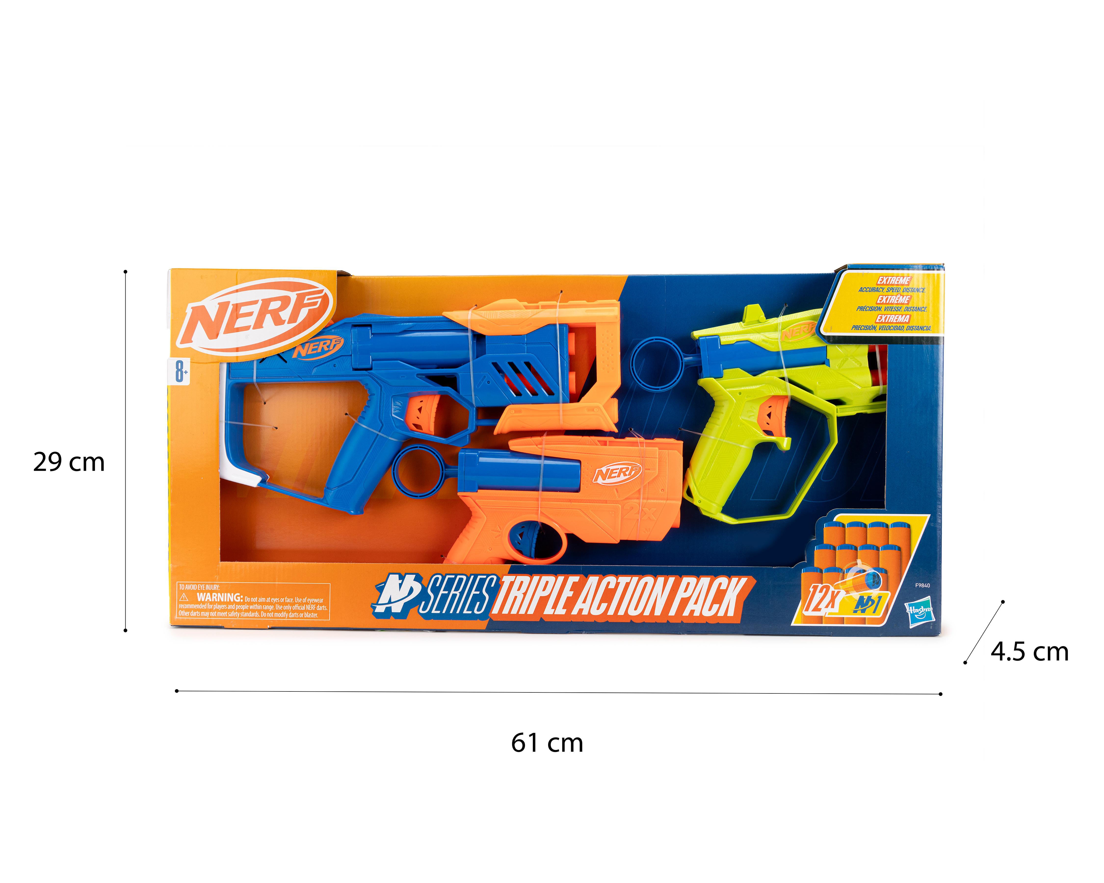 Foto 4 pulgar | Lanzadardos Nerf N Series Triple Action Pack