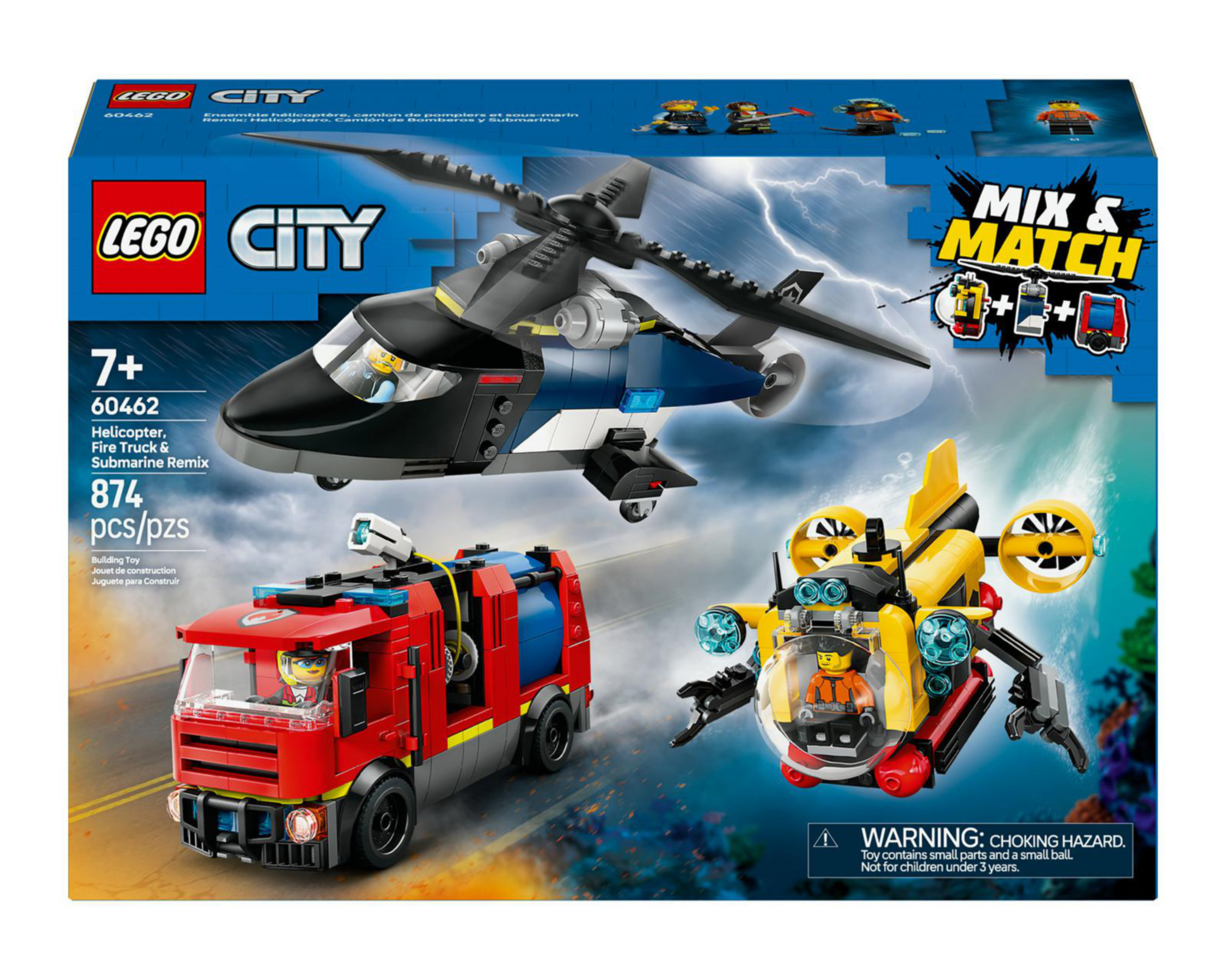 Foto 3 pulgar | LEGO City: Remix Helicóptero Camión de Bomberos y Submarino