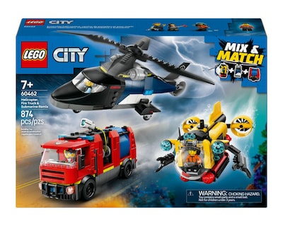 Foto 2 | LEGO City: Remix Helicóptero Camión de Bomberos y Submarino