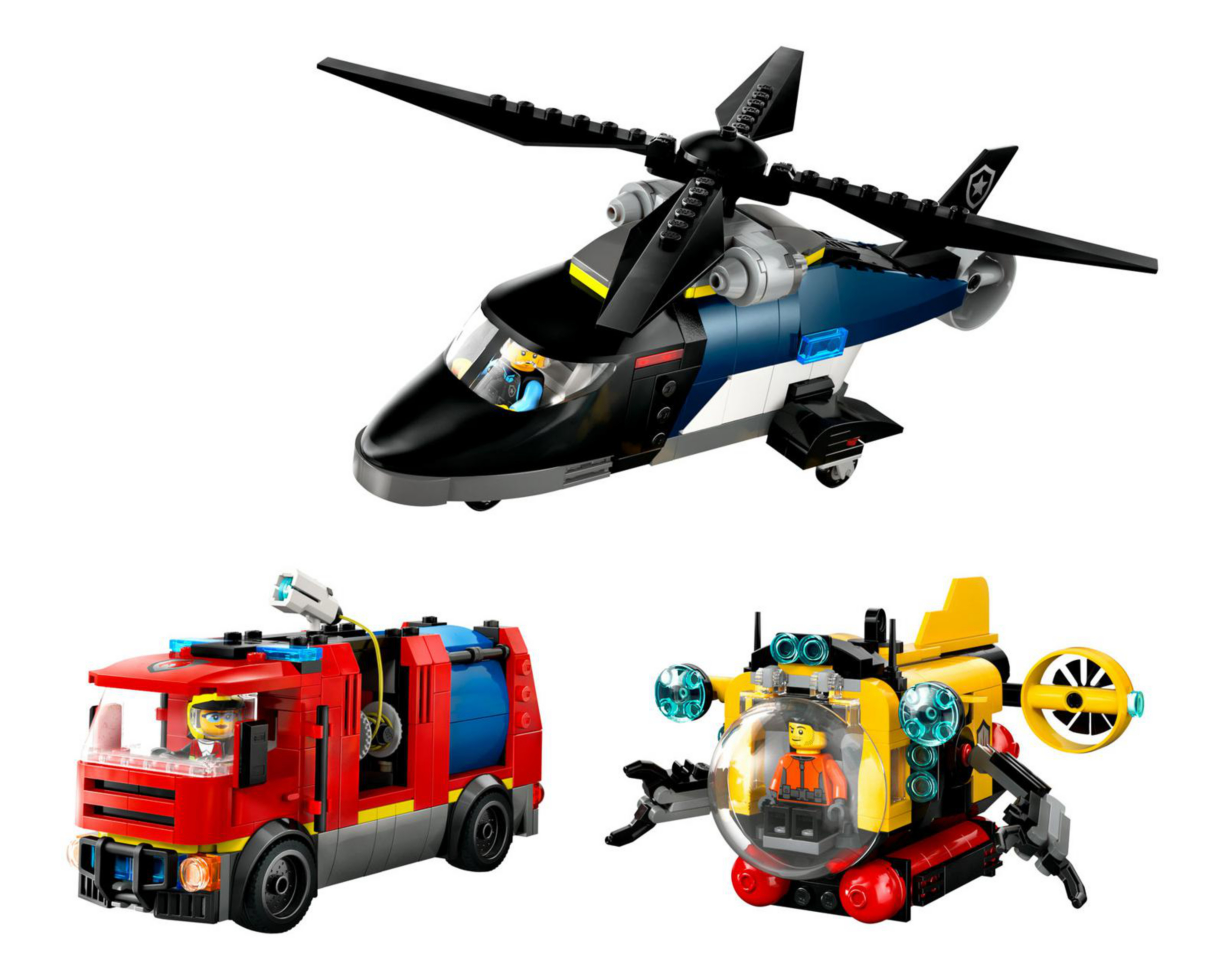 Foto 4 pulgar | LEGO City: Remix Helicóptero Camión de Bomberos y Submarino