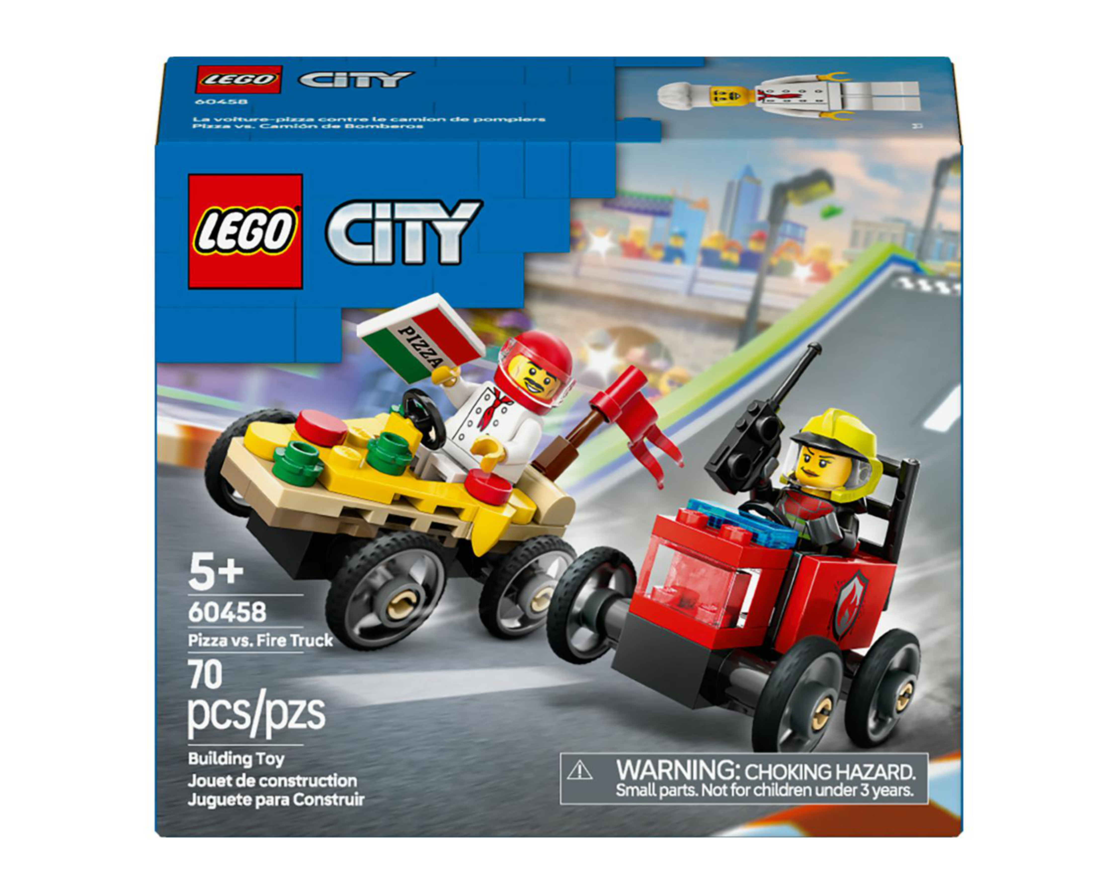 Foto 2 | LEGO City: Pack de Coches de Carreras Pizza vs Camión de Bomberos