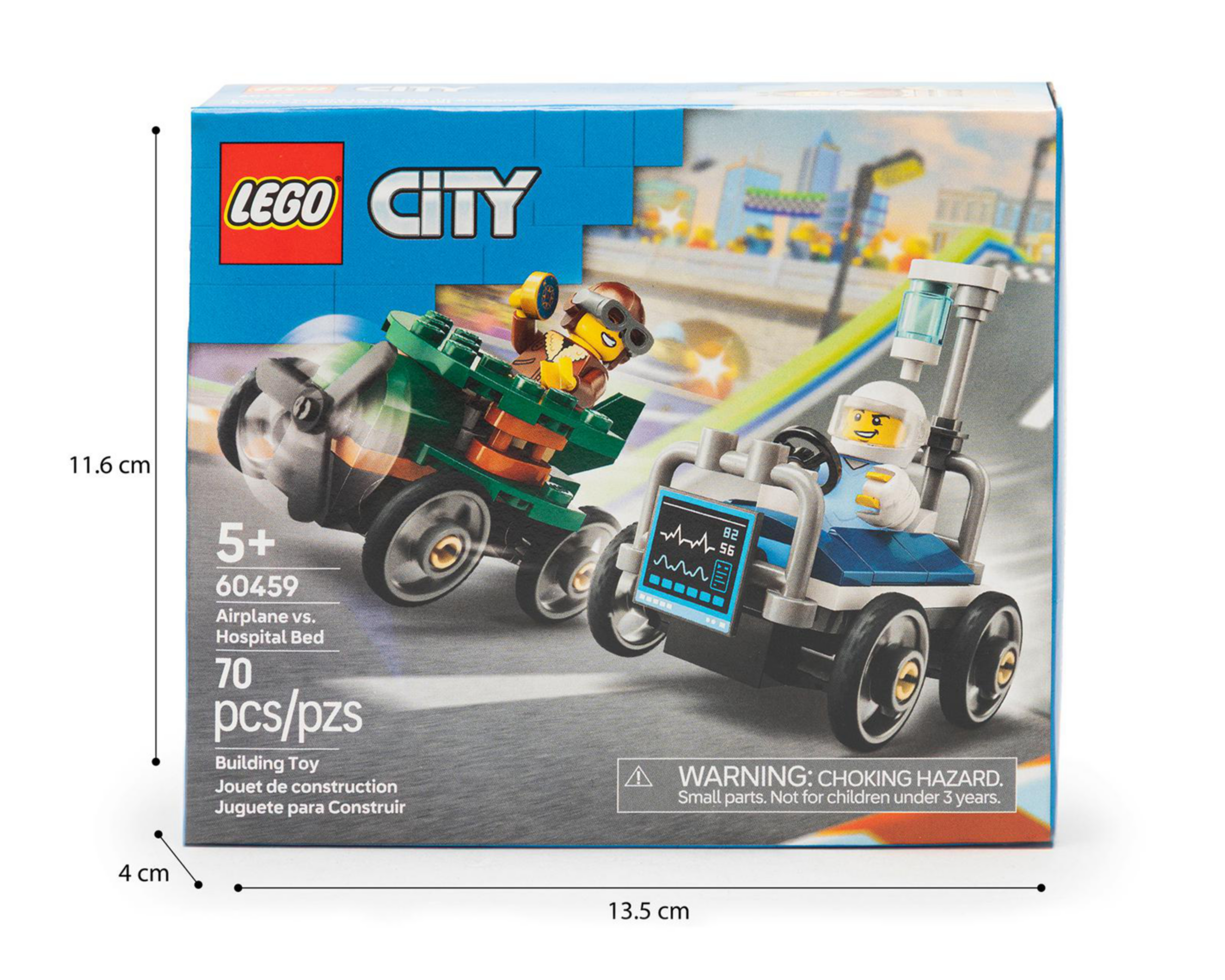 Foto 11 pulgar | LEGO City: Pack de Coches de Carreras Avión vs Cama de Hospital