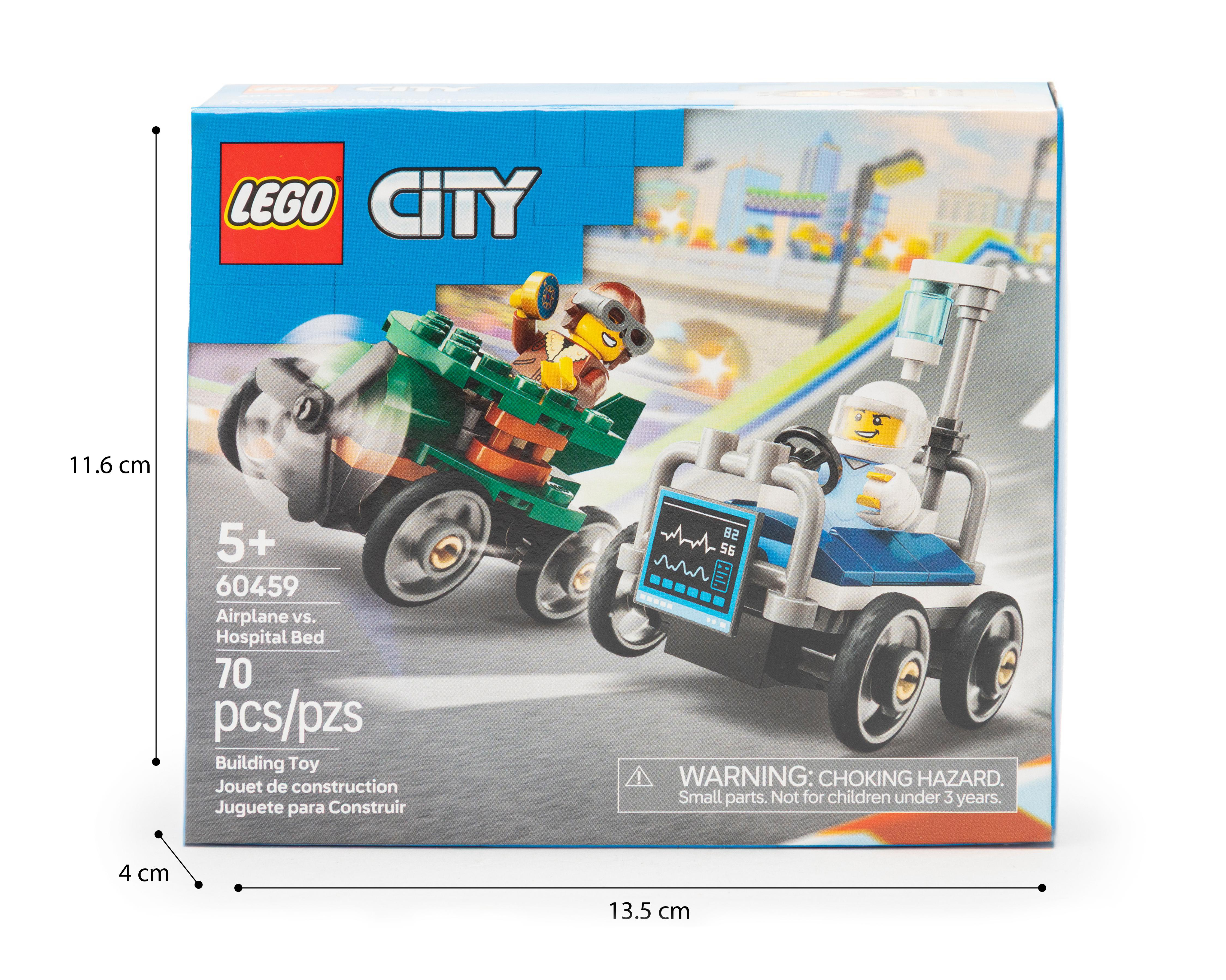 Foto 5 pulgar | LEGO City: Pack de Coches de Carreras Avión vs Cama de Hospital
