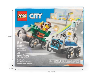 Foto 4 | LEGO City: Pack de Coches de Carreras Avión vs Cama de Hospital