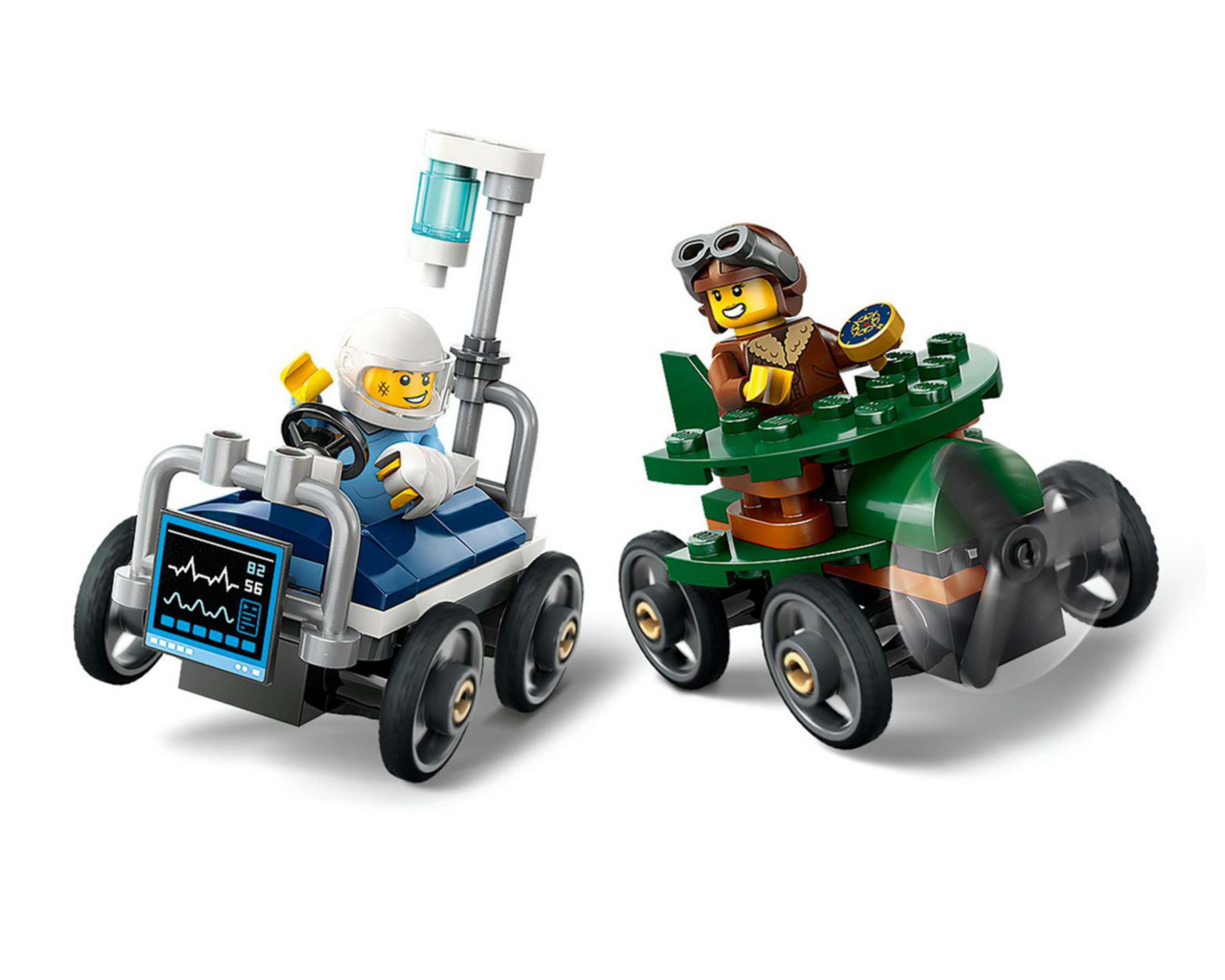 Foto 8 pulgar | LEGO City: Pack de Coches de Carreras Avión vs Cama de Hospital