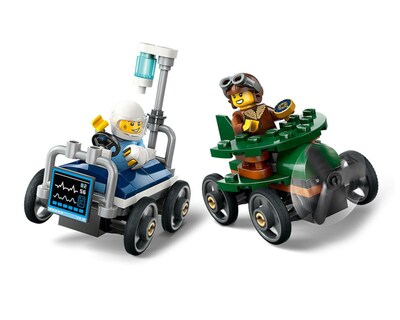 Foto 7 | LEGO City: Pack de Coches de Carreras Avión vs Cama de Hospital
