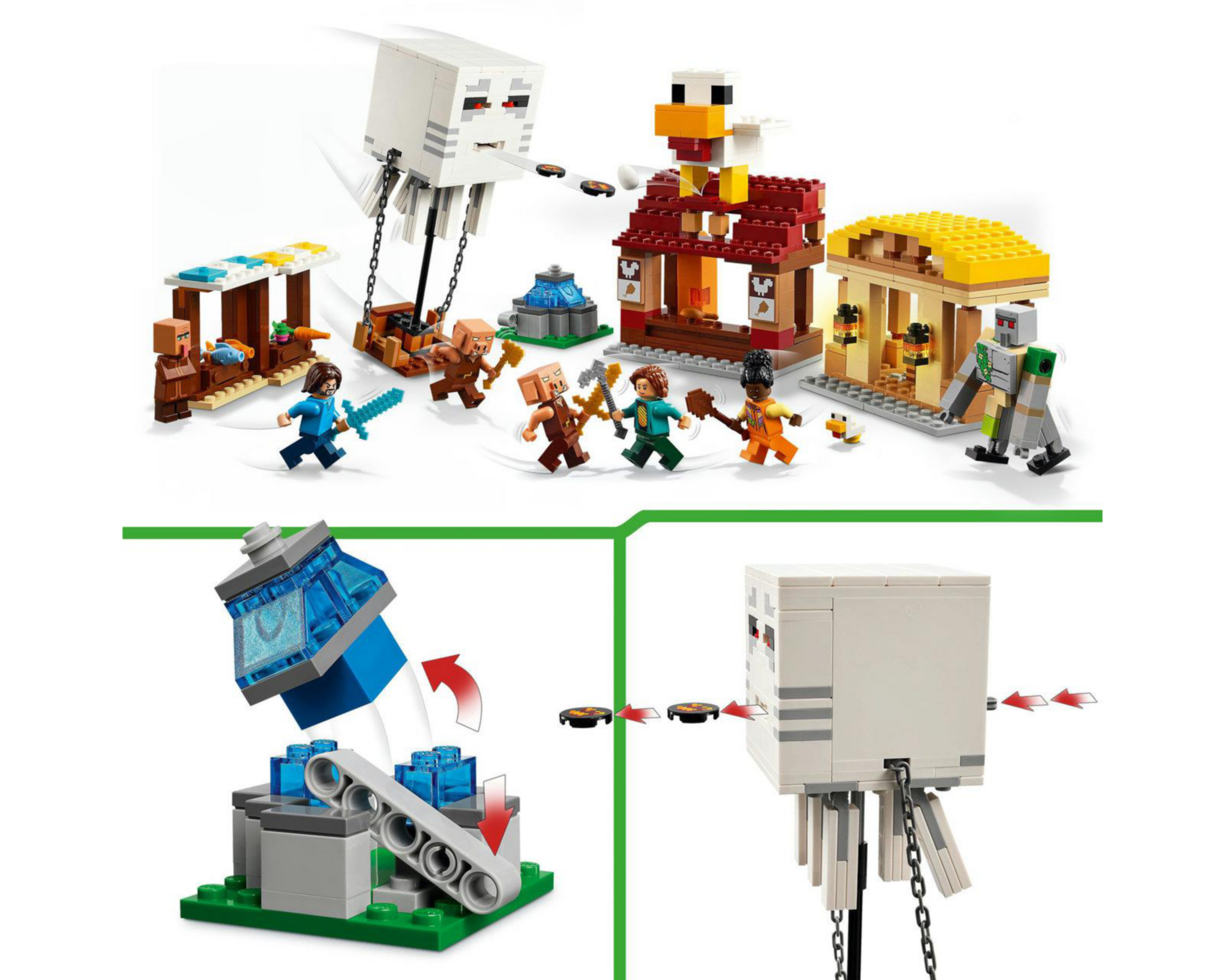 Foto 7 | LEGO Minecraft El Ataque a la Aldea del Globo de Ghast