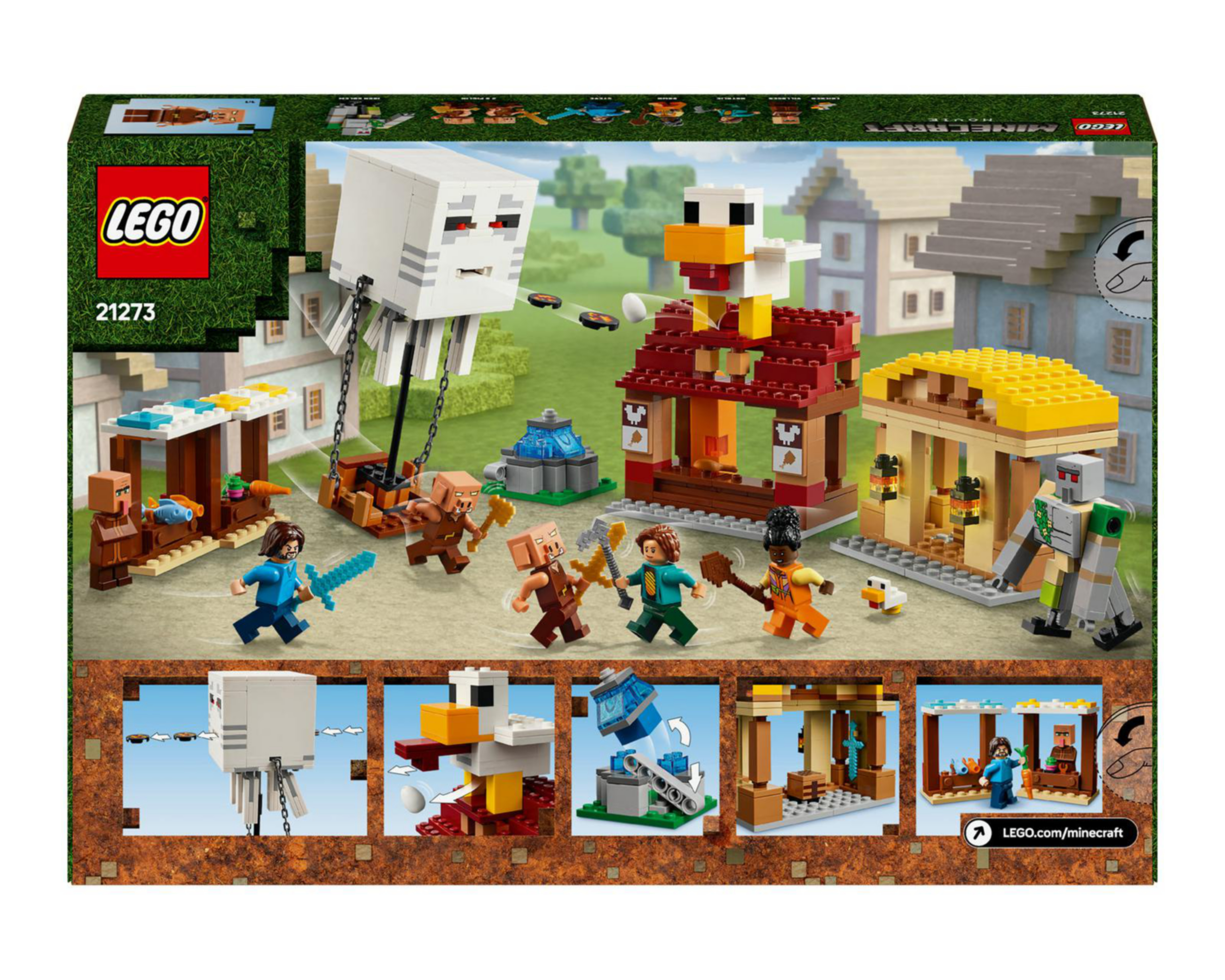 Foto 10 pulgar | LEGO Minecraft El Ataque a la Aldea del Globo de Ghast
