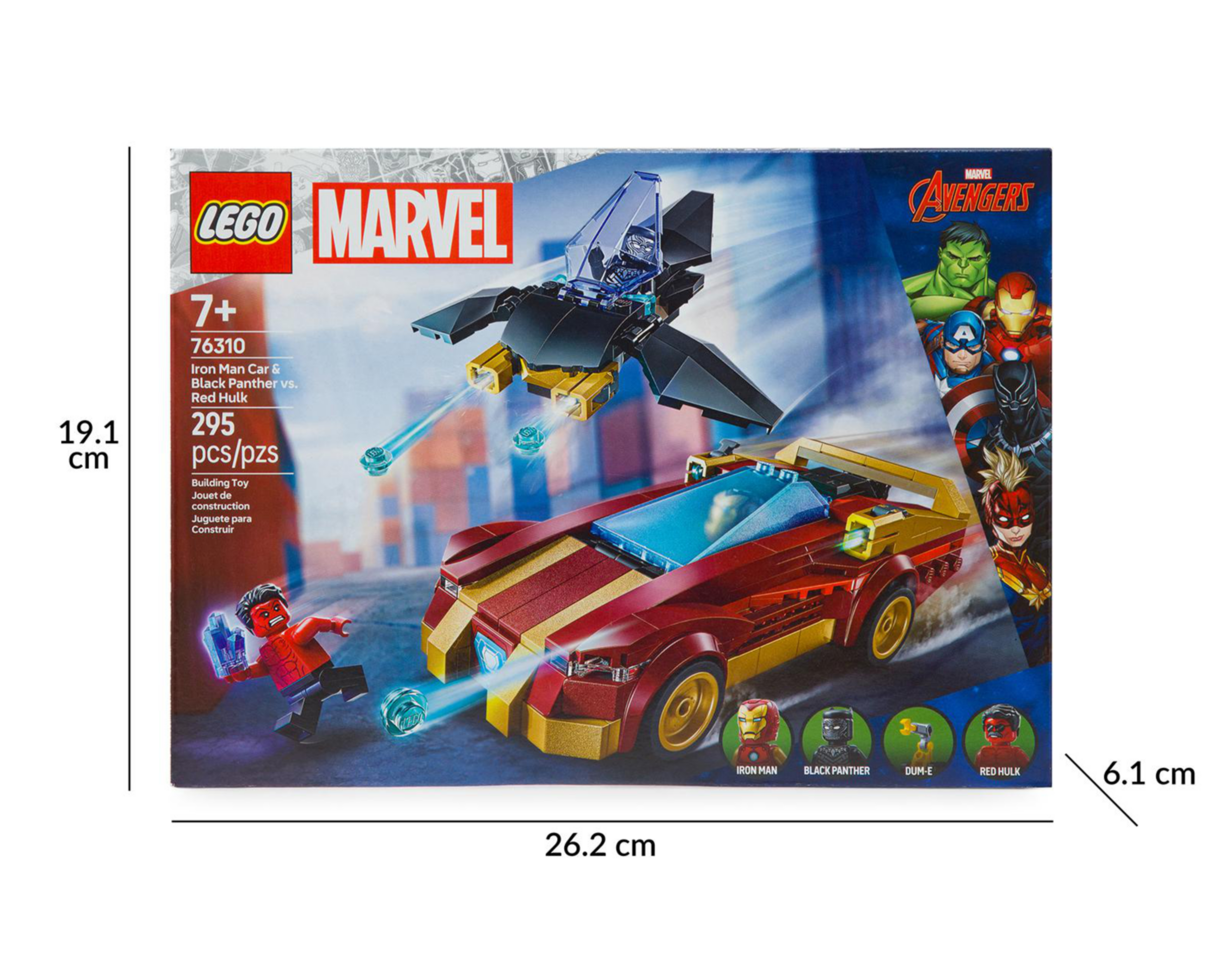 Foto 10 | LEGO Marvel: Deportivo de Iron Man y Black Panther vs. Hulk Rojo
