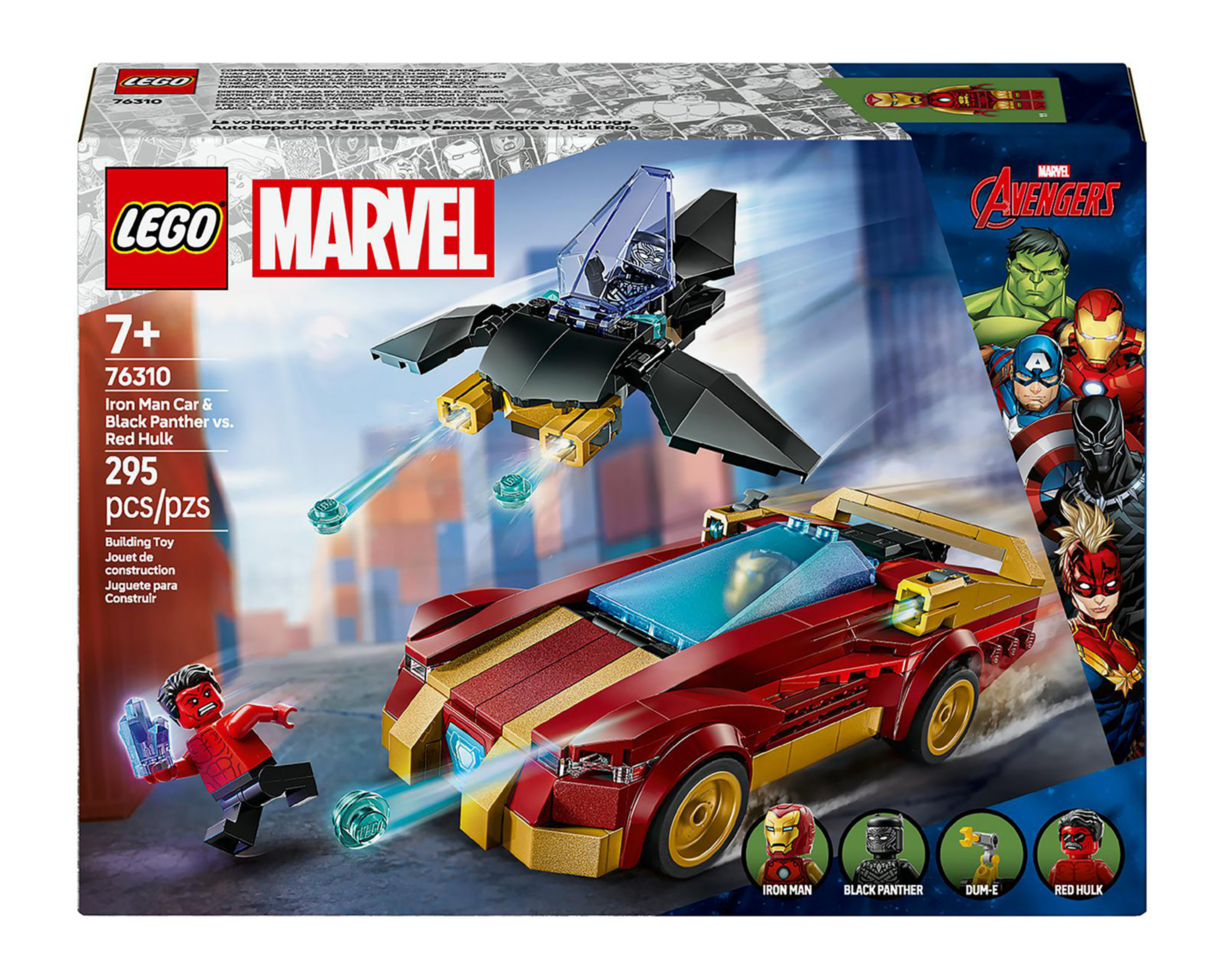 Foto 2 | LEGO Marvel: Deportivo de Iron Man y Black Panther vs. Hulk Rojo