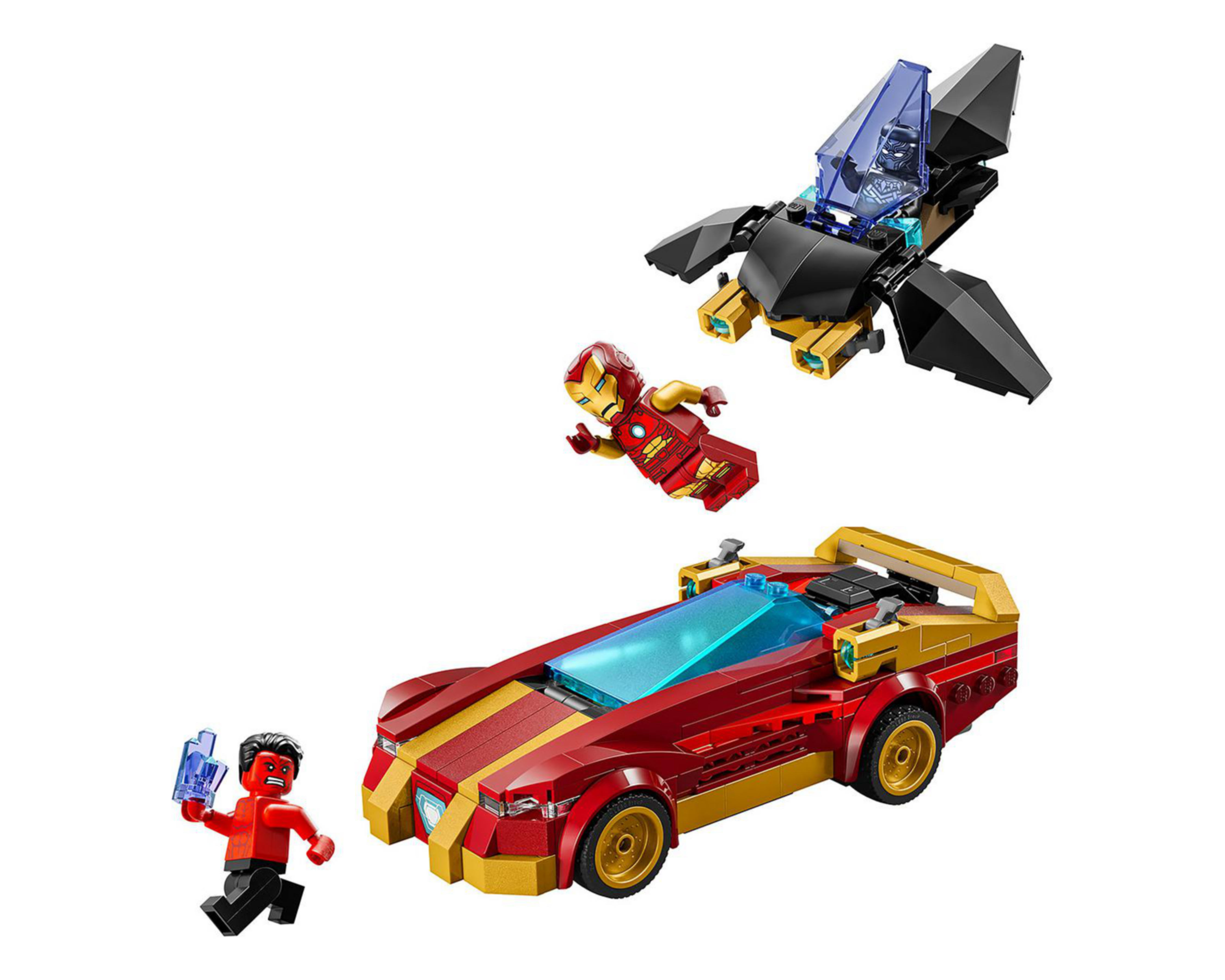 Foto 3 | LEGO Marvel: Deportivo de Iron Man y Black Panther vs. Hulk Rojo