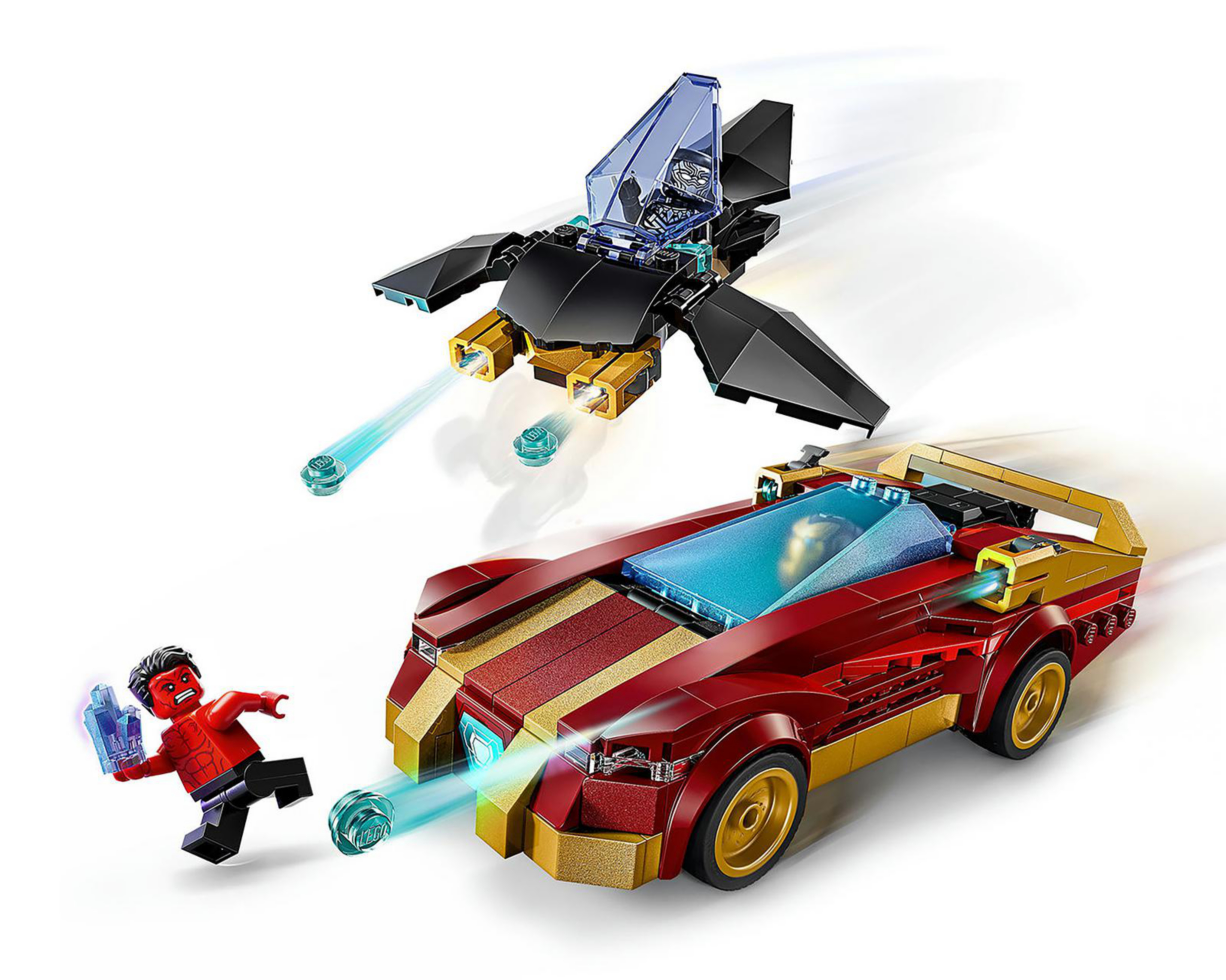 Foto 8 pulgar | LEGO Marvel: Deportivo de Iron Man y Black Panther vs. Hulk Rojo
