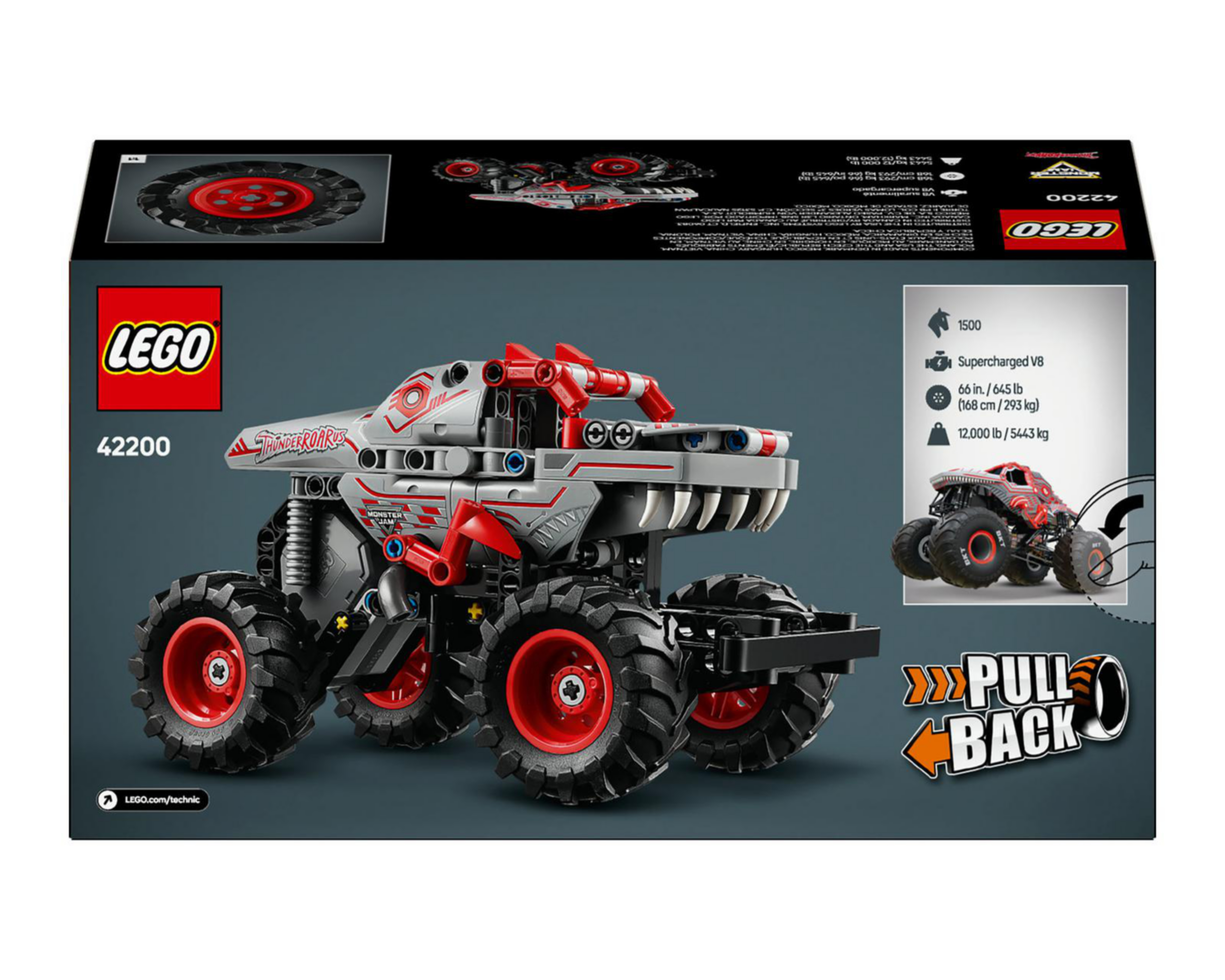 Foto 10 pulgar | LEGO Thecnic: Monster Jam ThunderROARus con Motor de Carga Manual