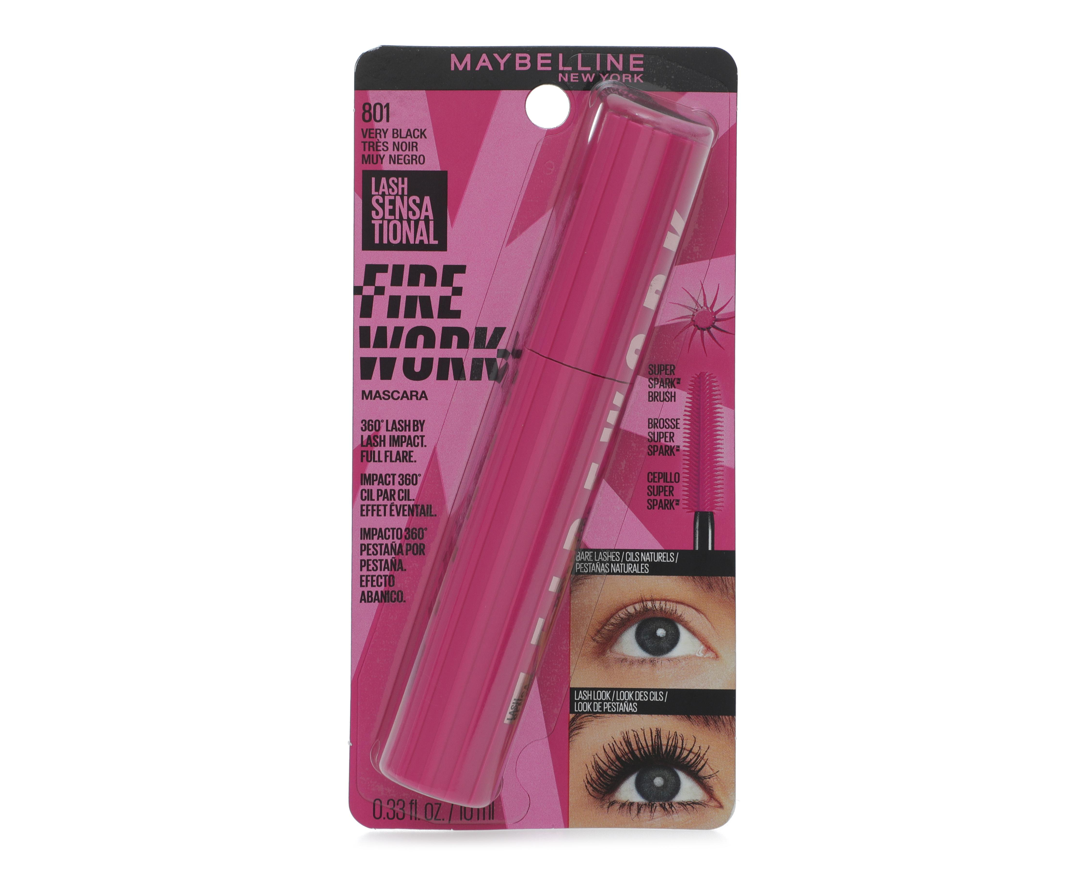 Foto 2 pulgar | Máscara para Pestañas Maybelline Firework Very Black 10 ml