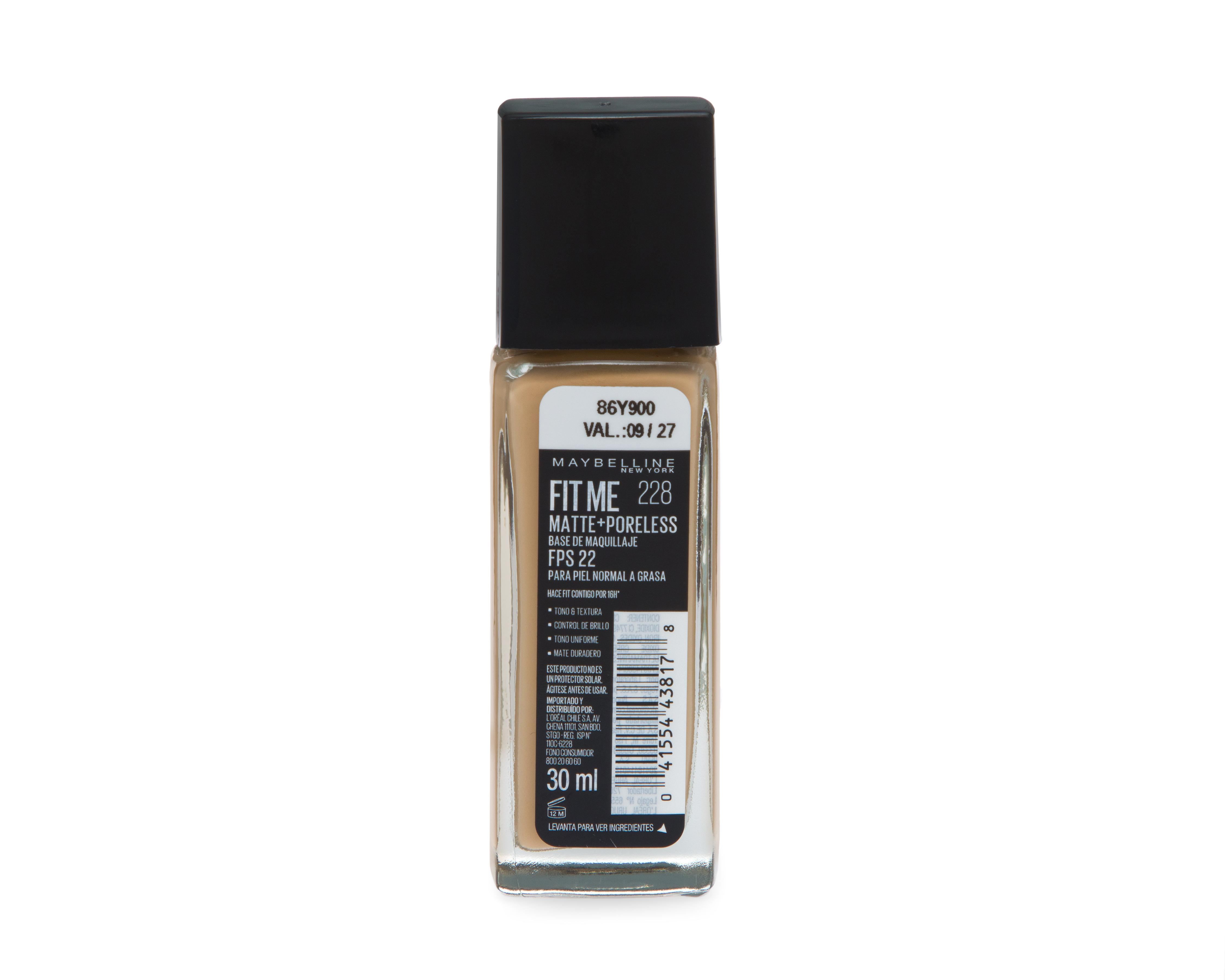Foto 3 pulgar | Base de Maquillaje Maybelline Fit Me Matte + Poreless 228 Soft Tan 30 ml