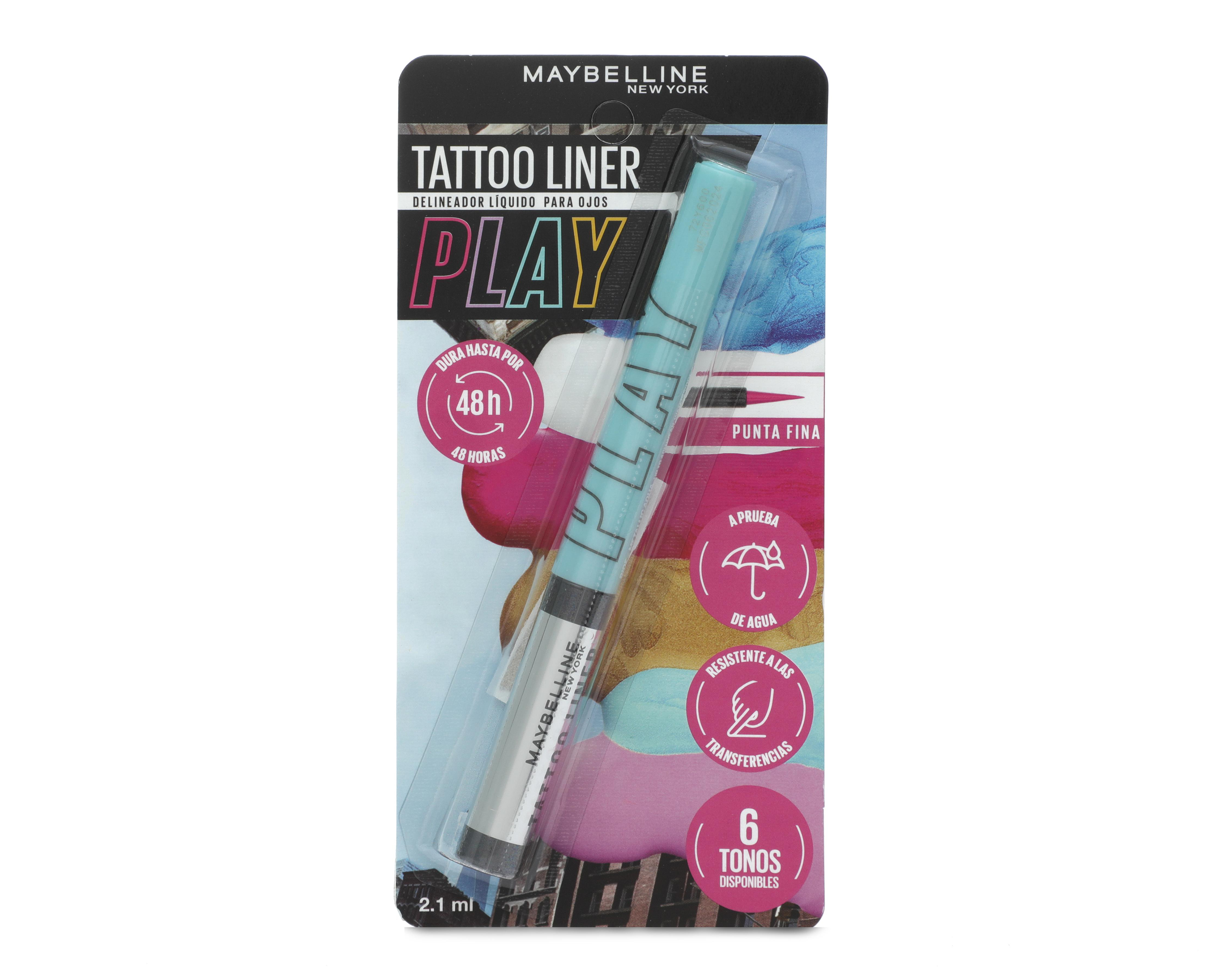 Foto 2 pulgar | Delineador para Ojos Maybelline Tattoo Liner Play Azul 2.1 ml