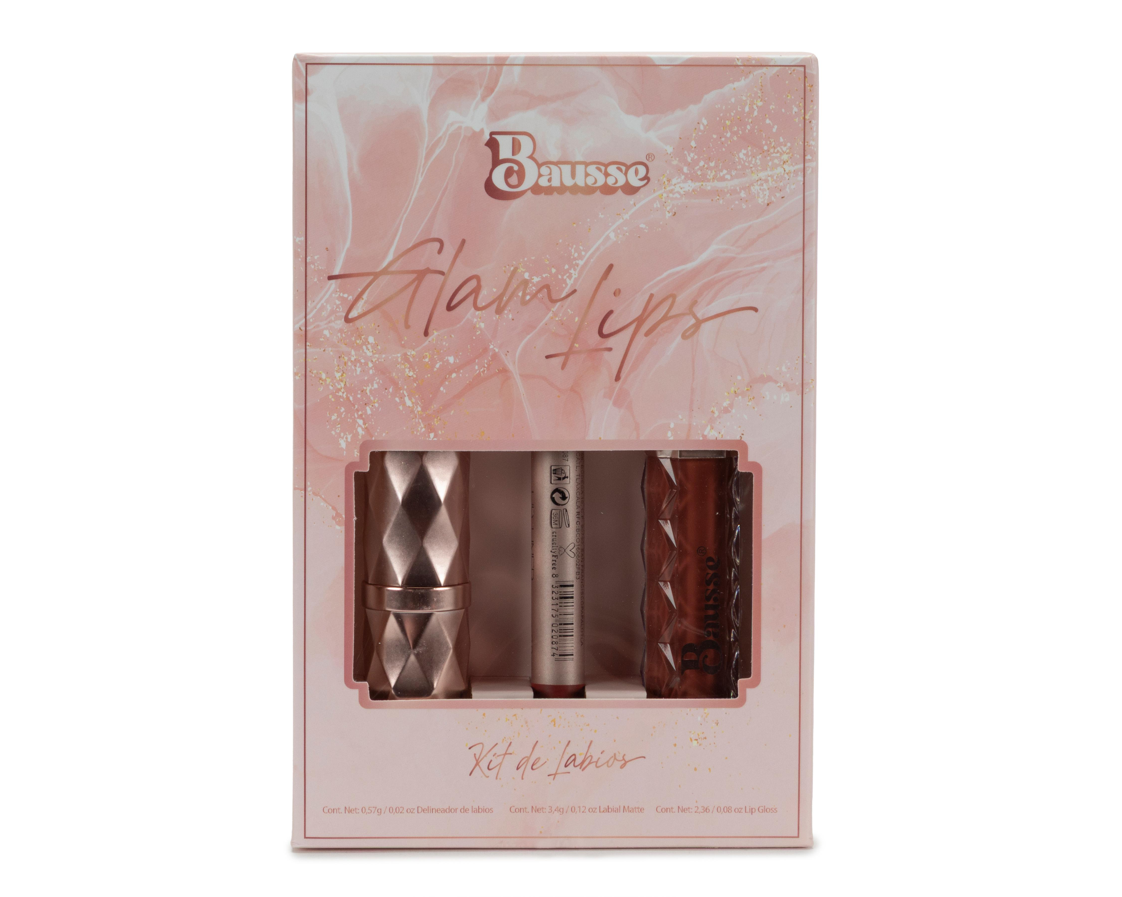 Foto 2 pulgar | Kit de Maquillaje para Labios Báusse Glam Lips 3 Piezas