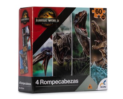 Foto 2 | Rompecabezas Jurassic World 4 en 1 Novelty 240 Piezas