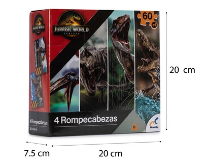 Foto 4 | Rompecabezas Jurassic World 4 en 1 Novelty 240 Piezas