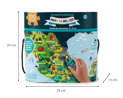 Foto 4 | Rompecabezas Mapa de México Novelty 100 Piezas