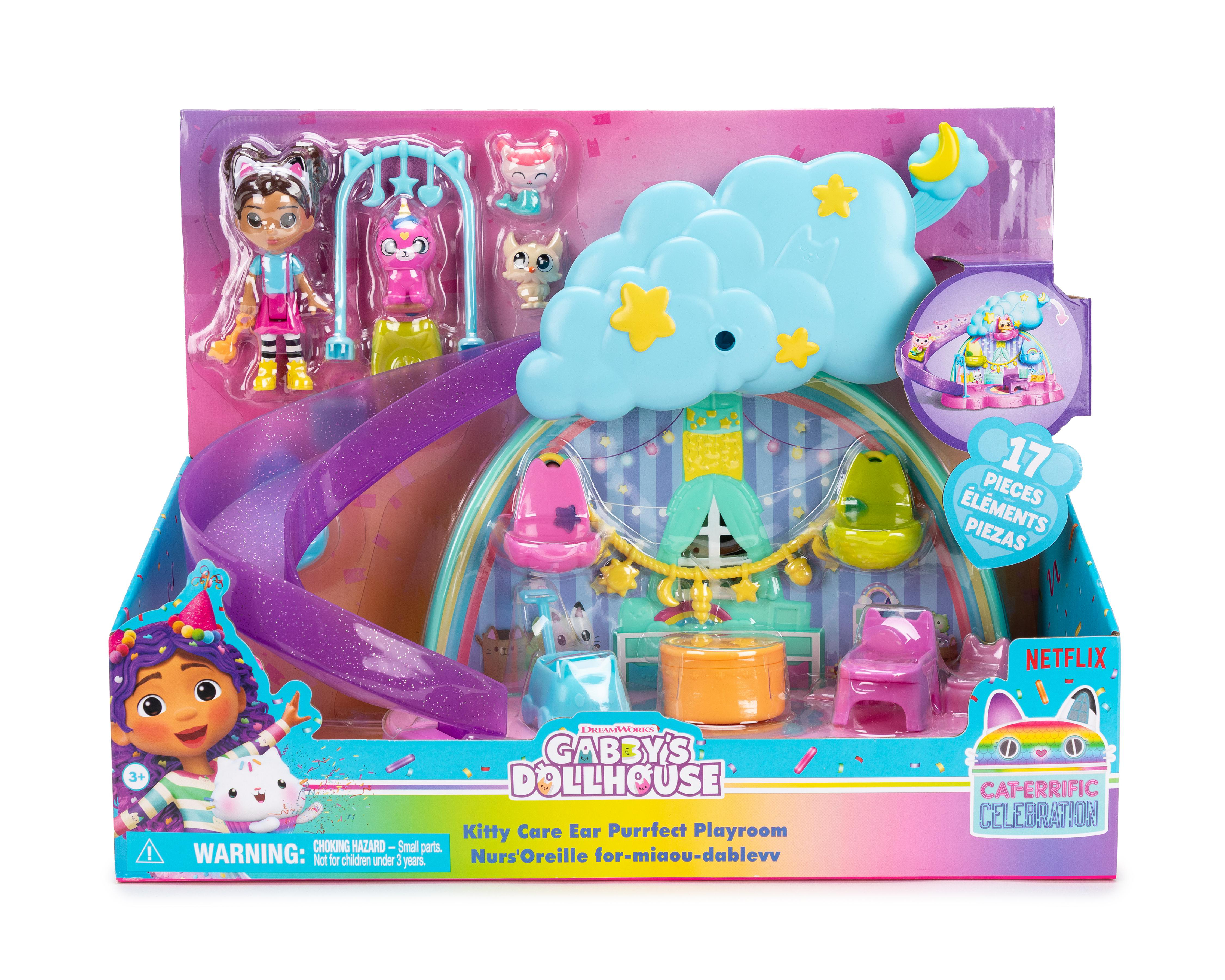 Foto 2 pulgar | Set de Figuras Gabby's Dollhouse Kitty Care Ear Purrfect Playroom