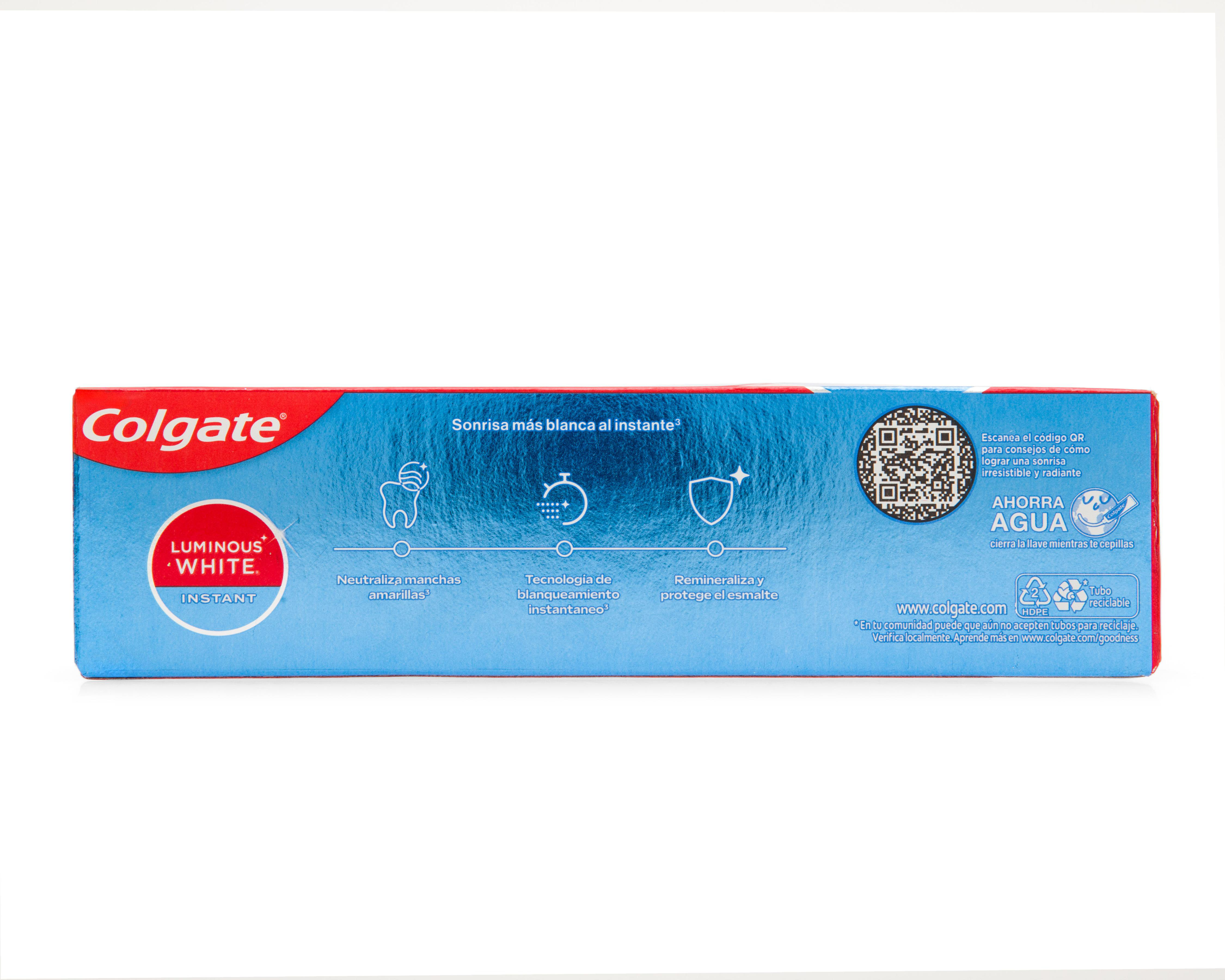 Foto 3 pulgar | Pasta de Dientes Colgate Luminus White Instant Anticaries 137 g