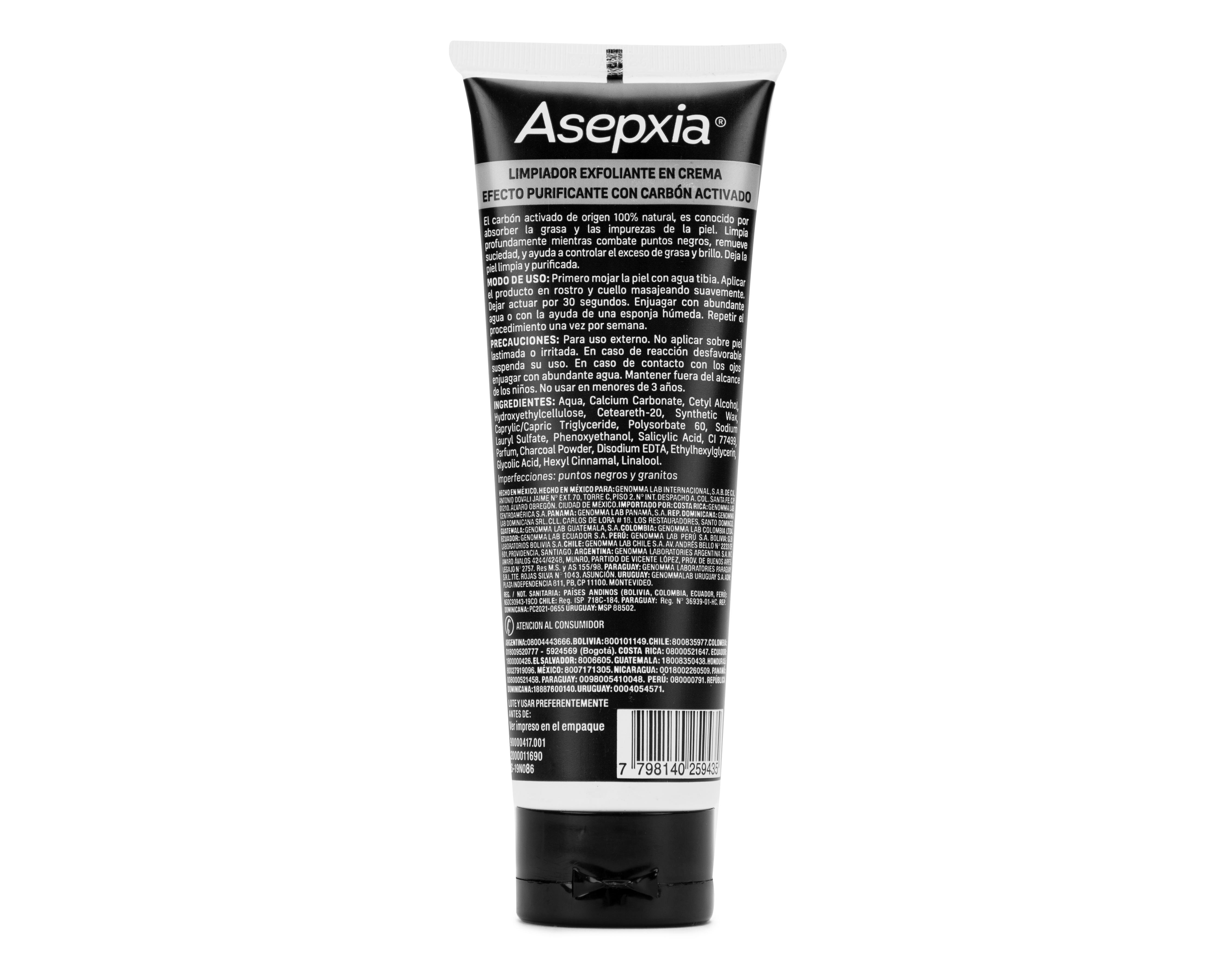 Foto 2 | Crema Exfoliante Purificante Asepxia Carbón Detox 120 g