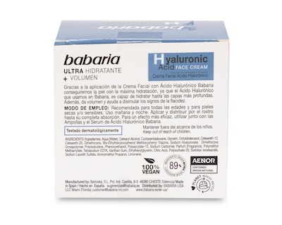 Foto 2 | Crema Facial Babaria con Ácido Hialurónico 50 ml