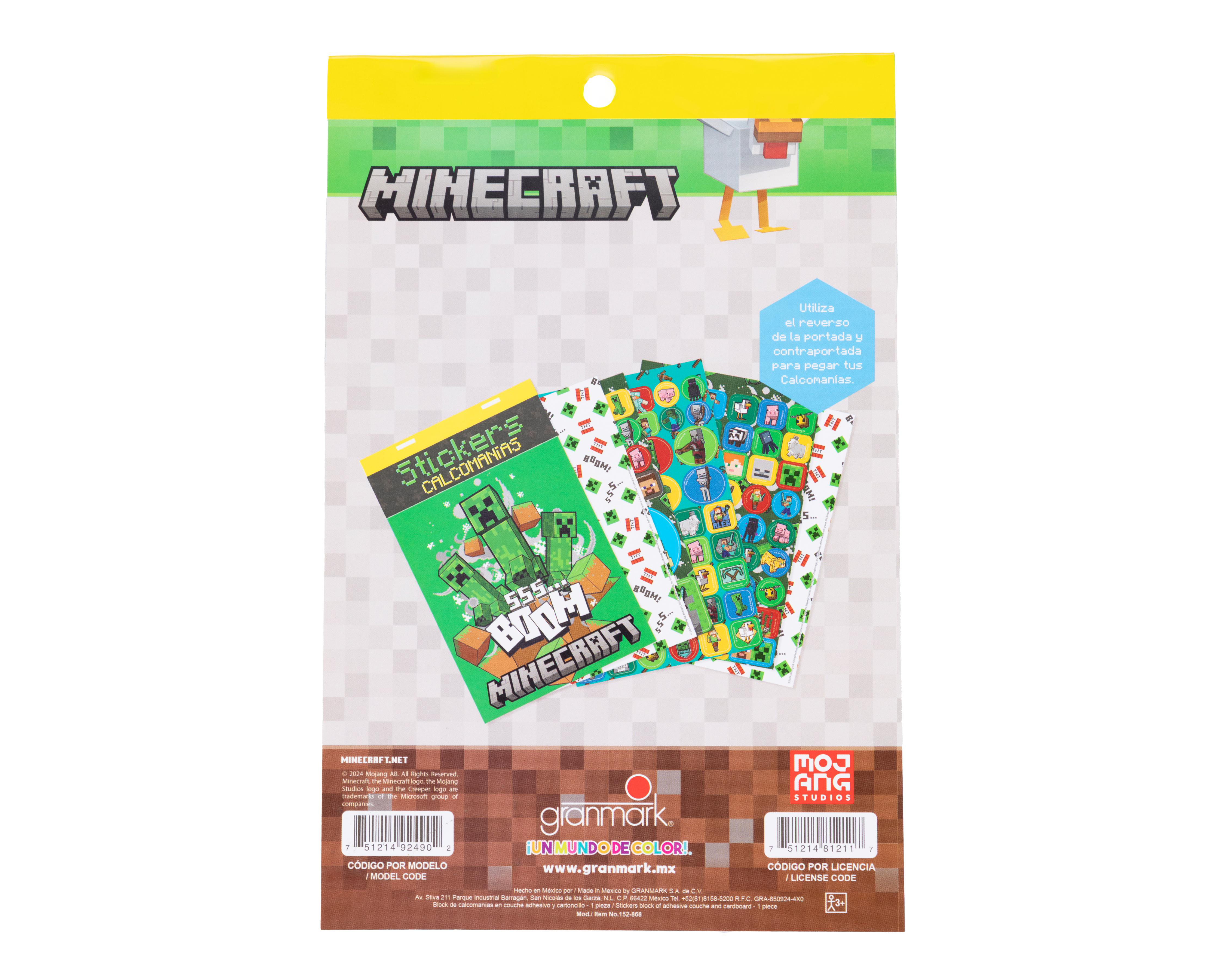 Foto 3 pulgar | Stickers Minecraft 6 hojas