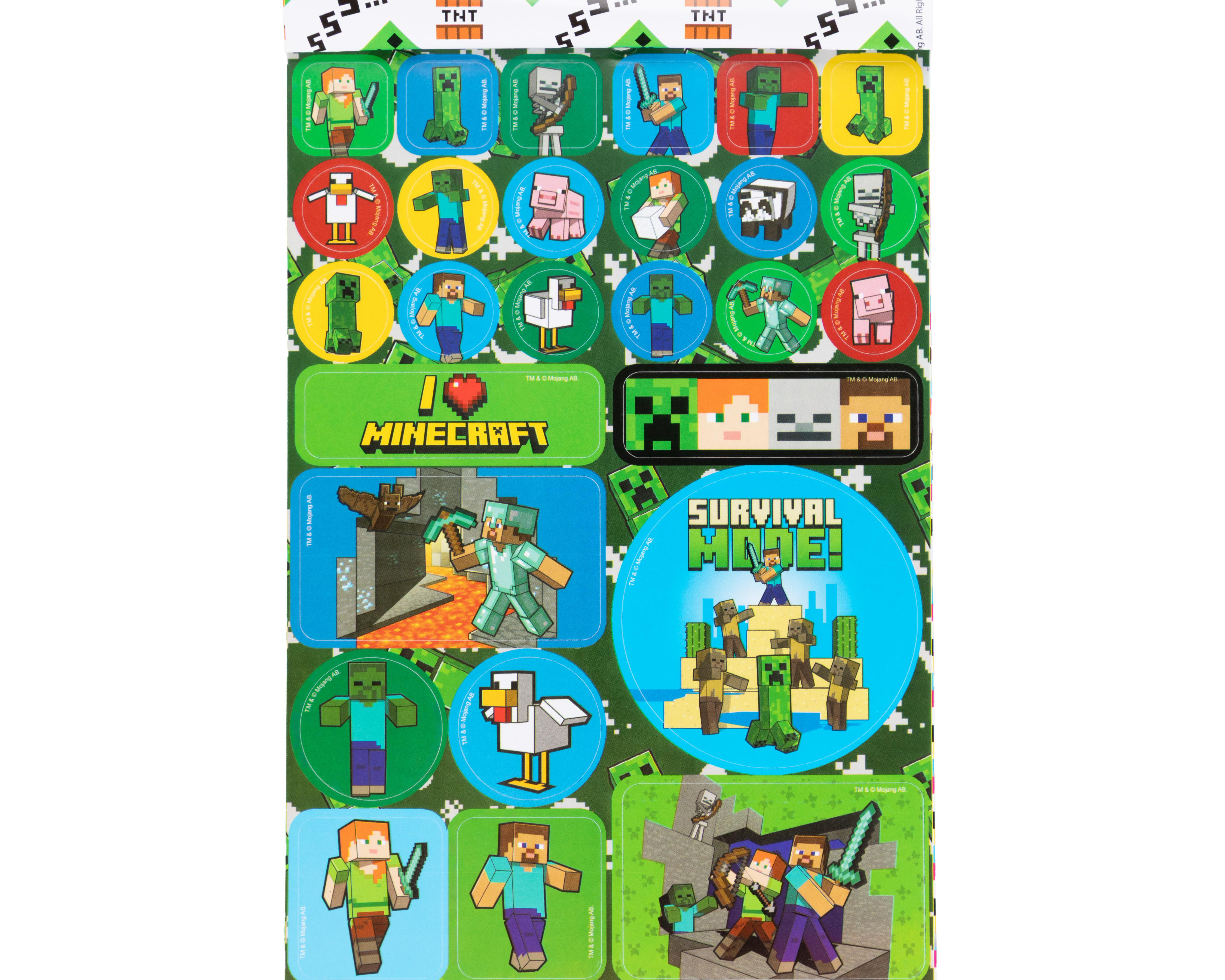 Foto 4 pulgar | Stickers Minecraft 6 hojas