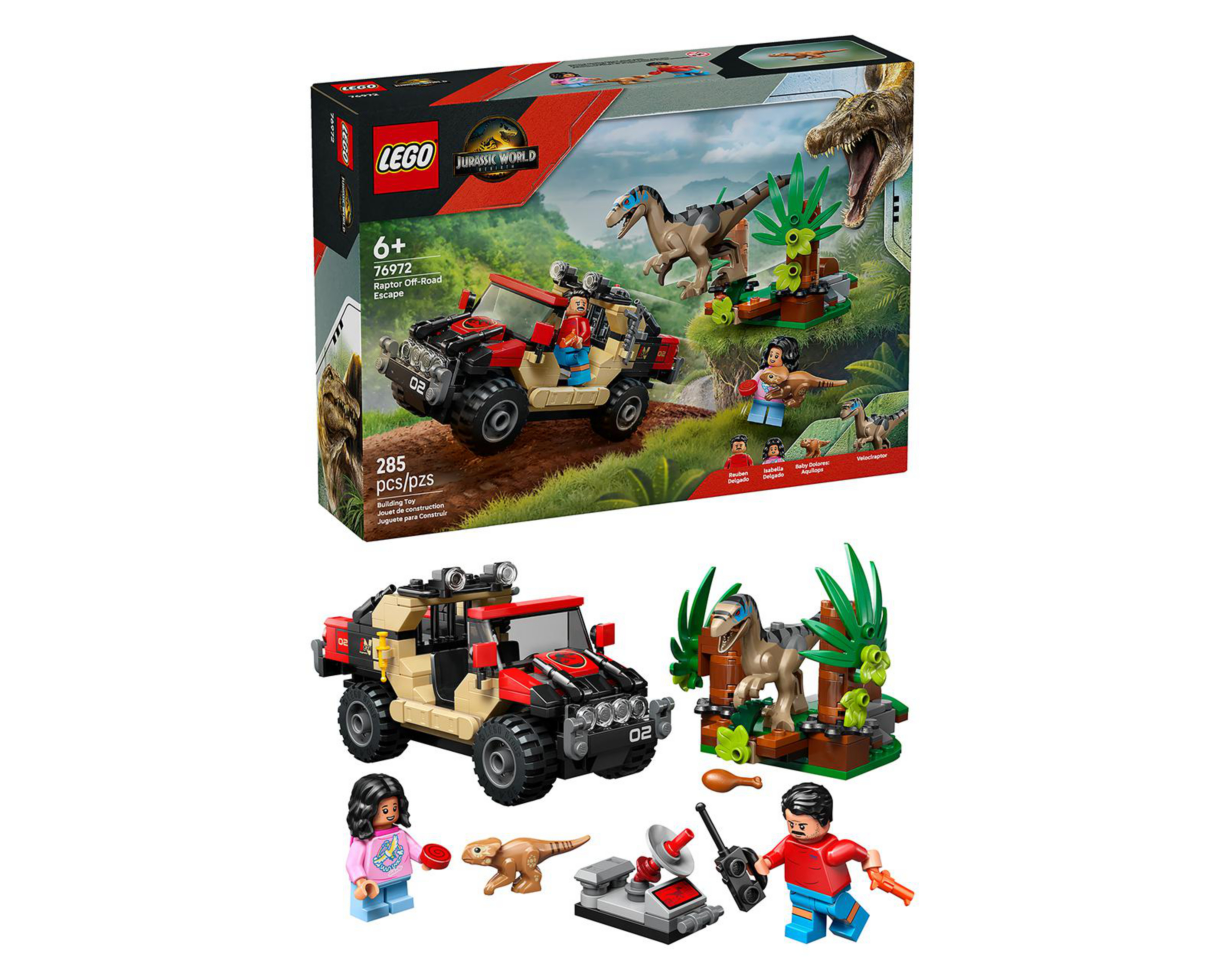 Foto 2 pulgar | LEGO Jurassic World: Huida en Todoterreno y Raptor al Acecho