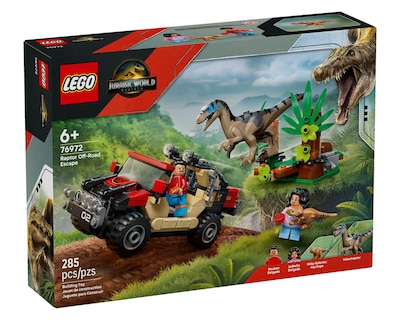 Foto 4 | LEGO Jurassic World: Huida en Todoterreno y Raptor al Acecho