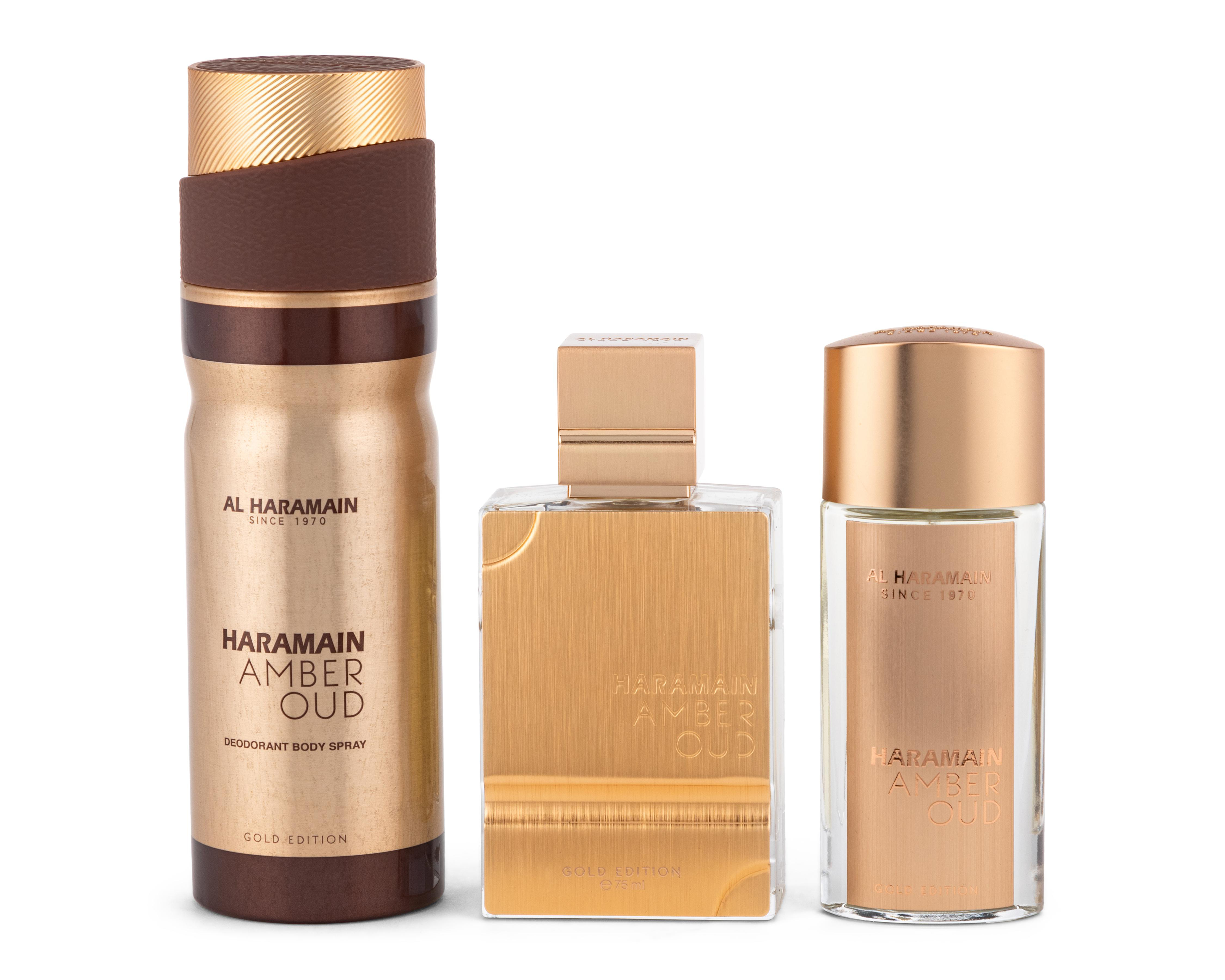 Foto 3 pulgar | Estuche para Mujer Al Haramain Amber Oud Gold Edition 3 Piezas