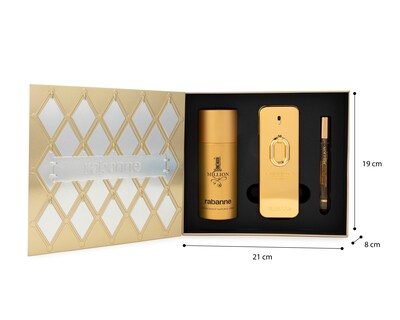 Foto 5 | Estuche para Hombre Paco Rabanne 1 Million Gold 3 Piezas