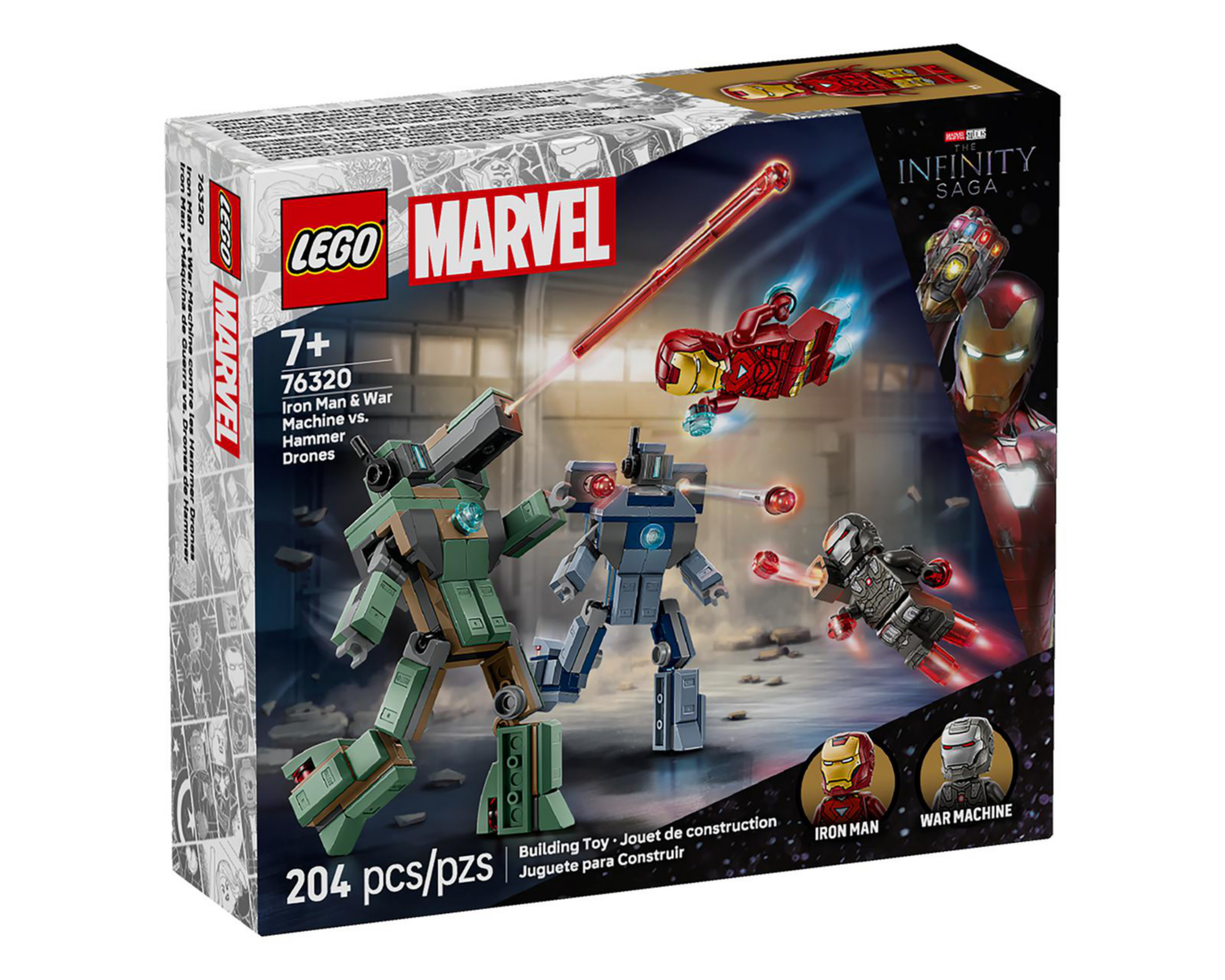 Foto 5 pulgar | LEGO MARVEL: Iron Man y Máquina de Guerra vs. Drones de Hammer