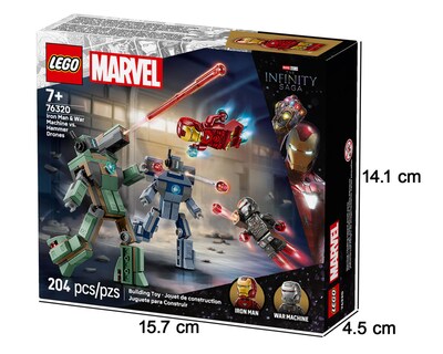 Foto 5 | LEGO MARVEL: Iron Man y Máquina de Guerra vs. Drones de Hammer